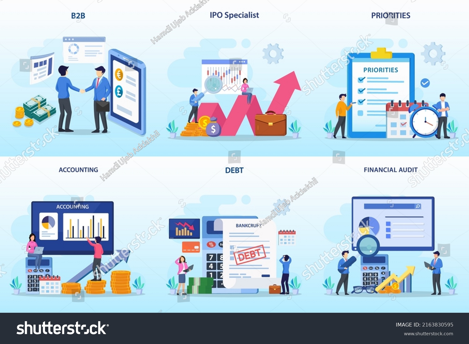 Set Bundle Business Concept B2b Ipo Stock Vector (Royalty Free ...