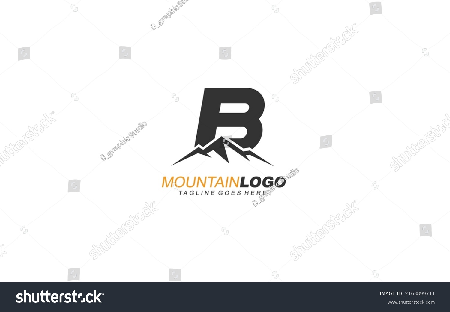 B Logo Mountain Identity Letter Template Stock Vector (Royalty Free ...