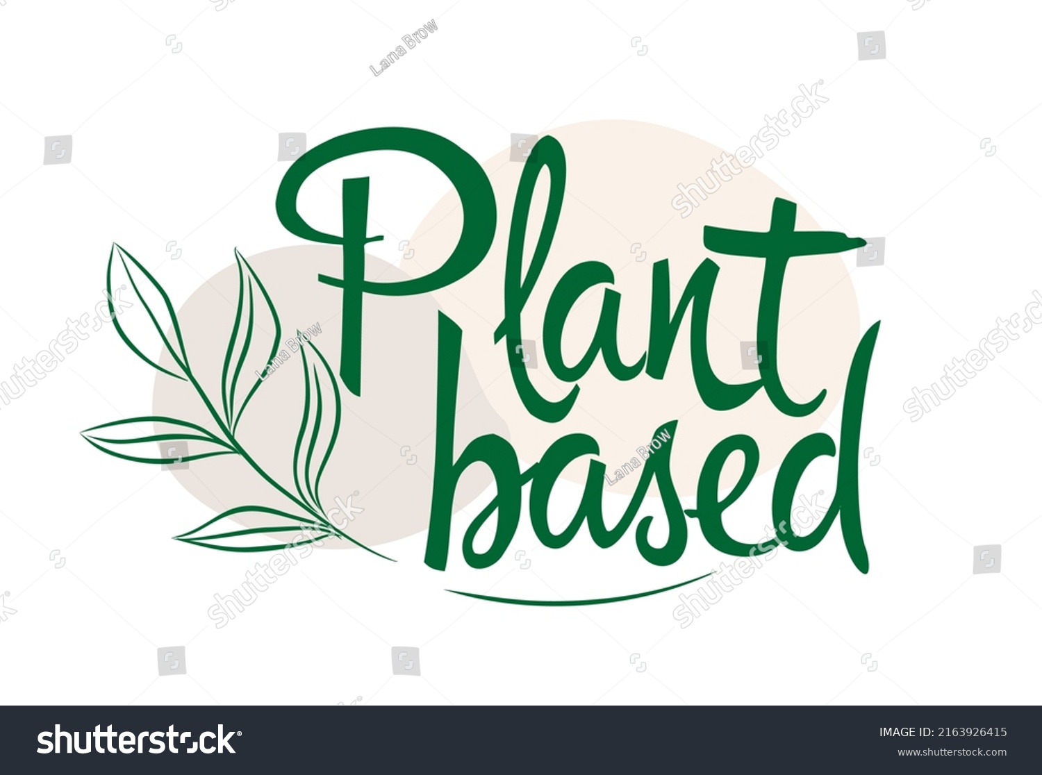 Plant Based Sign Label Leaf Vector Stock Vector (Royalty Free ...