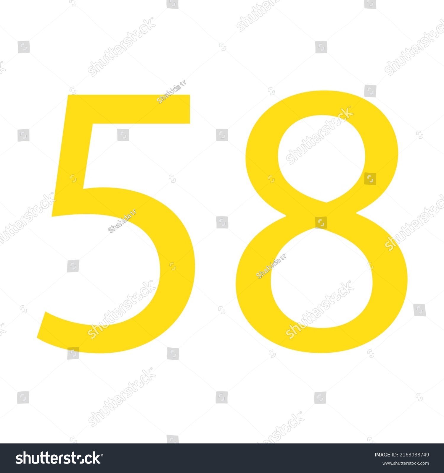 58 Number Simple Clip Art Vector Stock Vector Royalty Free 2163938749