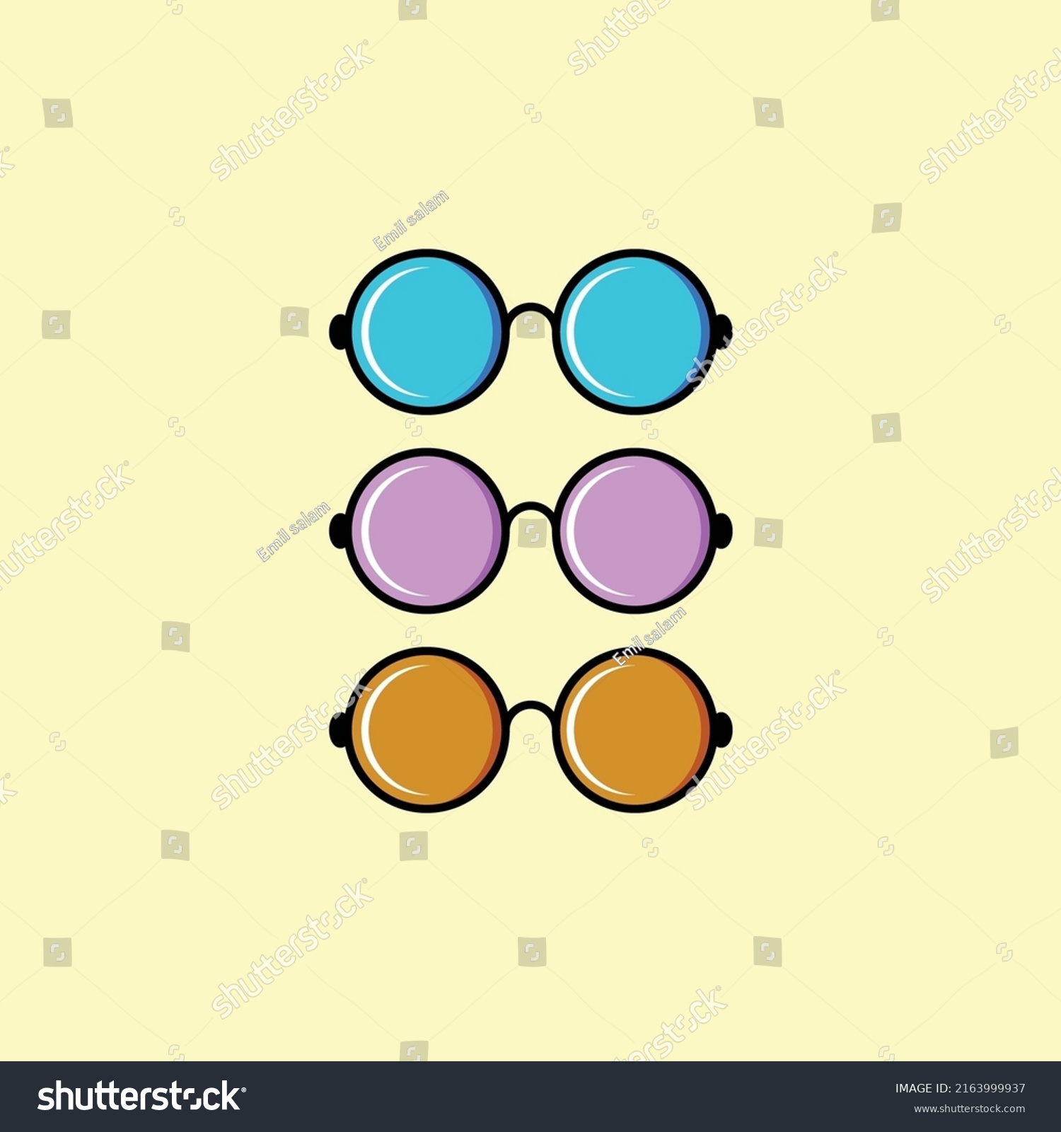 Eyeglasses Round Eye Color Attractive Vector Stock Vector Royalty Free 2163999937 Shutterstock 8534