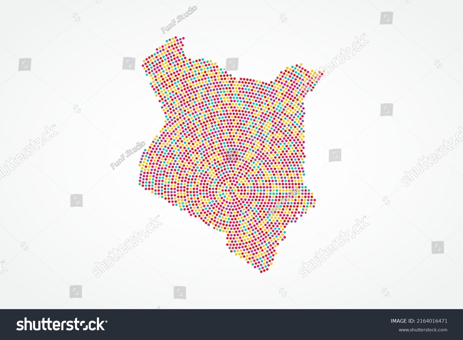 Kenya Map World Map Vector Template Stock Vector Royalty Free   Stock Vector Kenya Map World Map Vector Template With Colorful Dots Grid Grunge Halftone Style Isolated On 2164016471 