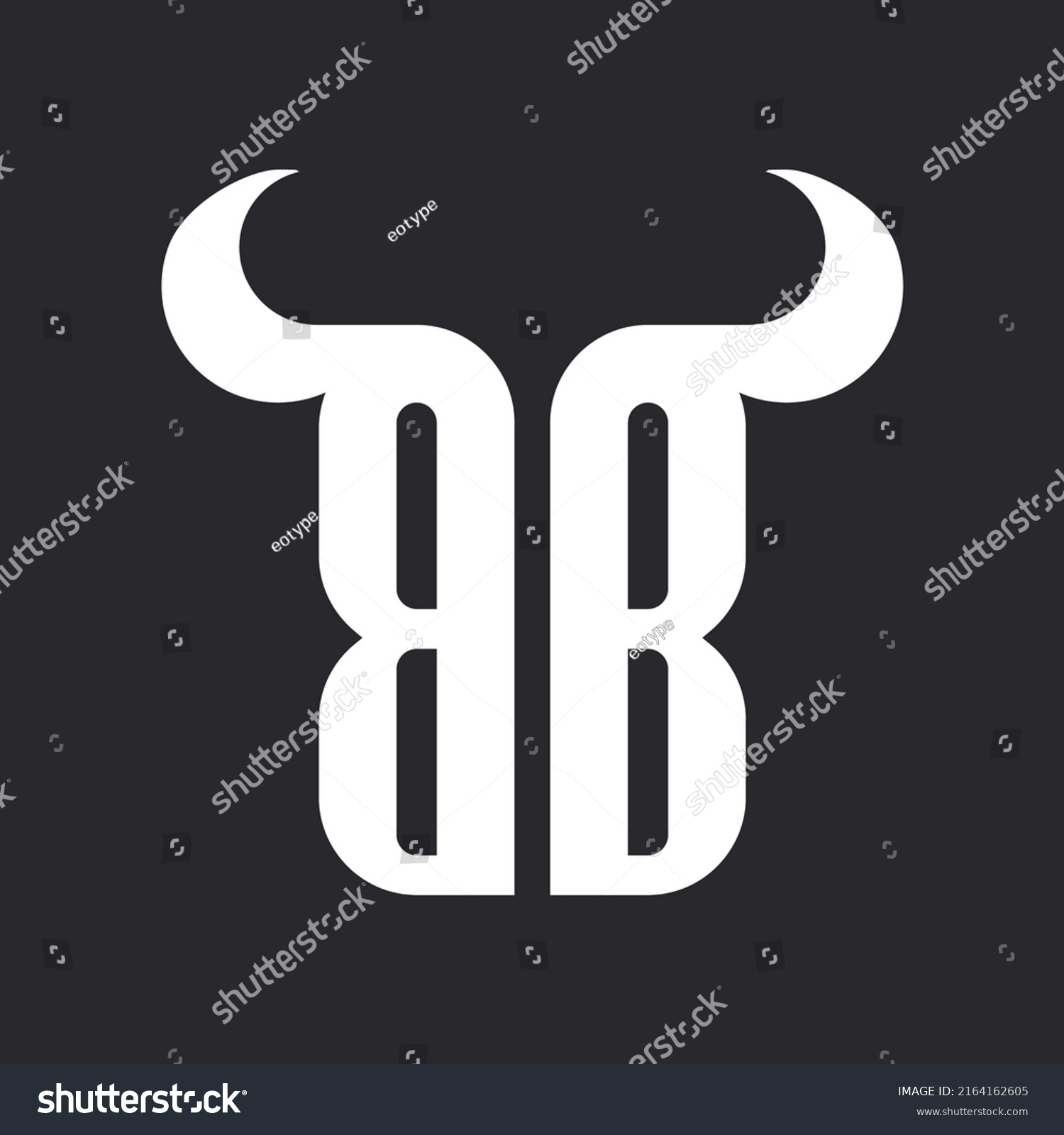 Letter B B Bull Logo Design Stock Vector (Royalty Free) 2164162605 ...