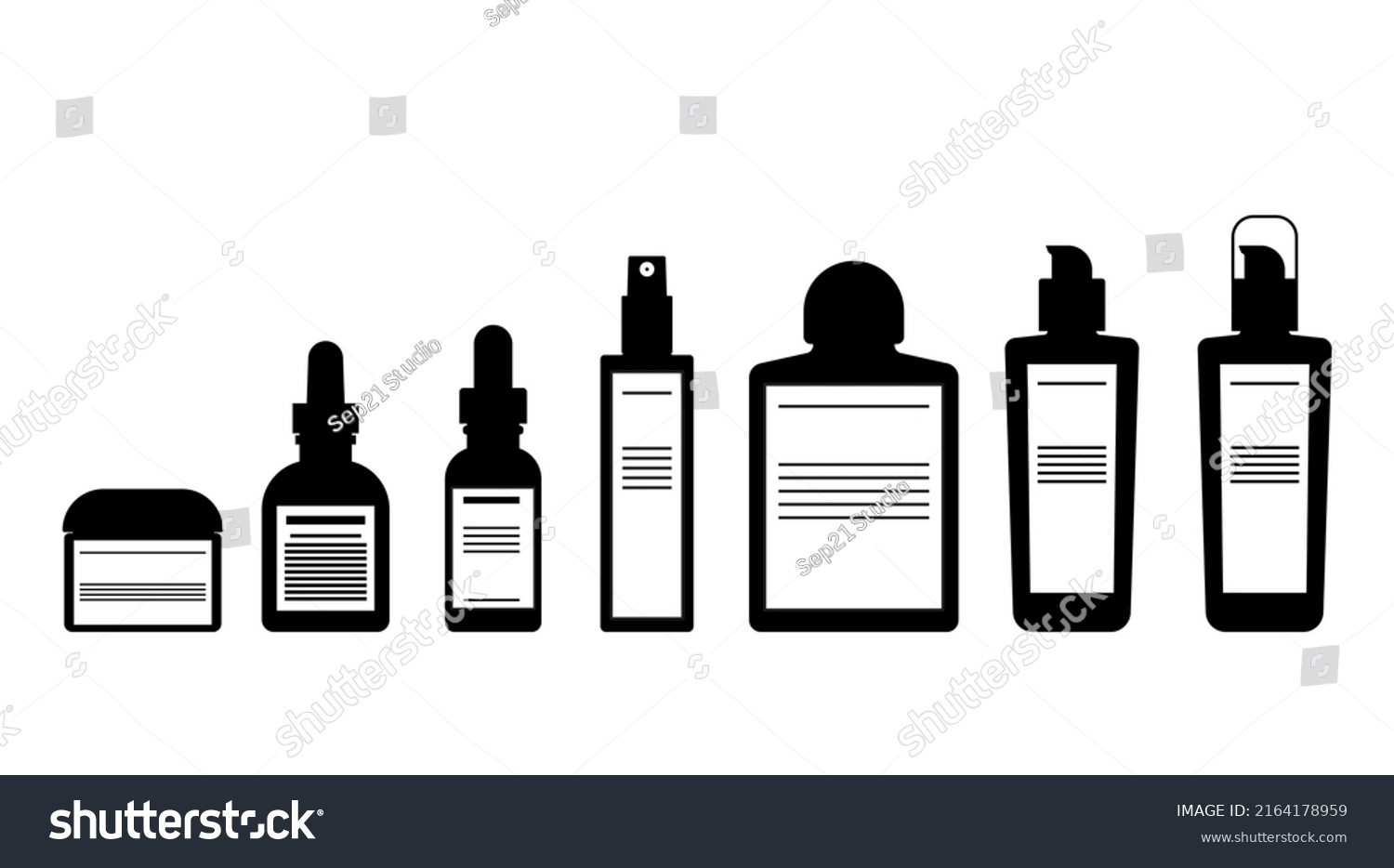 Silhouette Body Lotions Serumskincare Pump Packaging Stock Vector ...