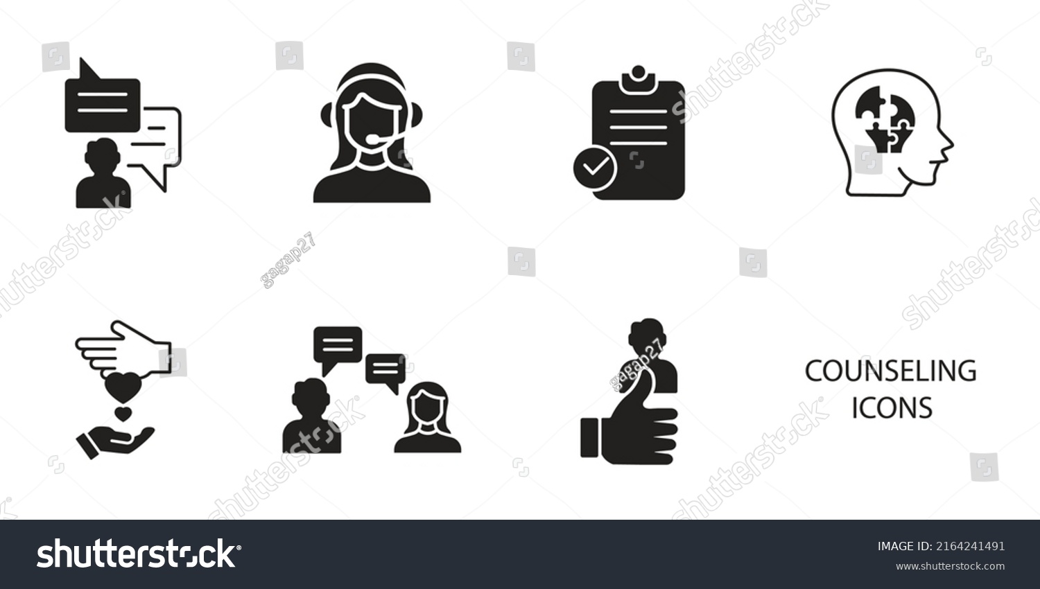 Counseling Icons Set Counseling Pack Symbol Stock Vector (Royalty Free ...