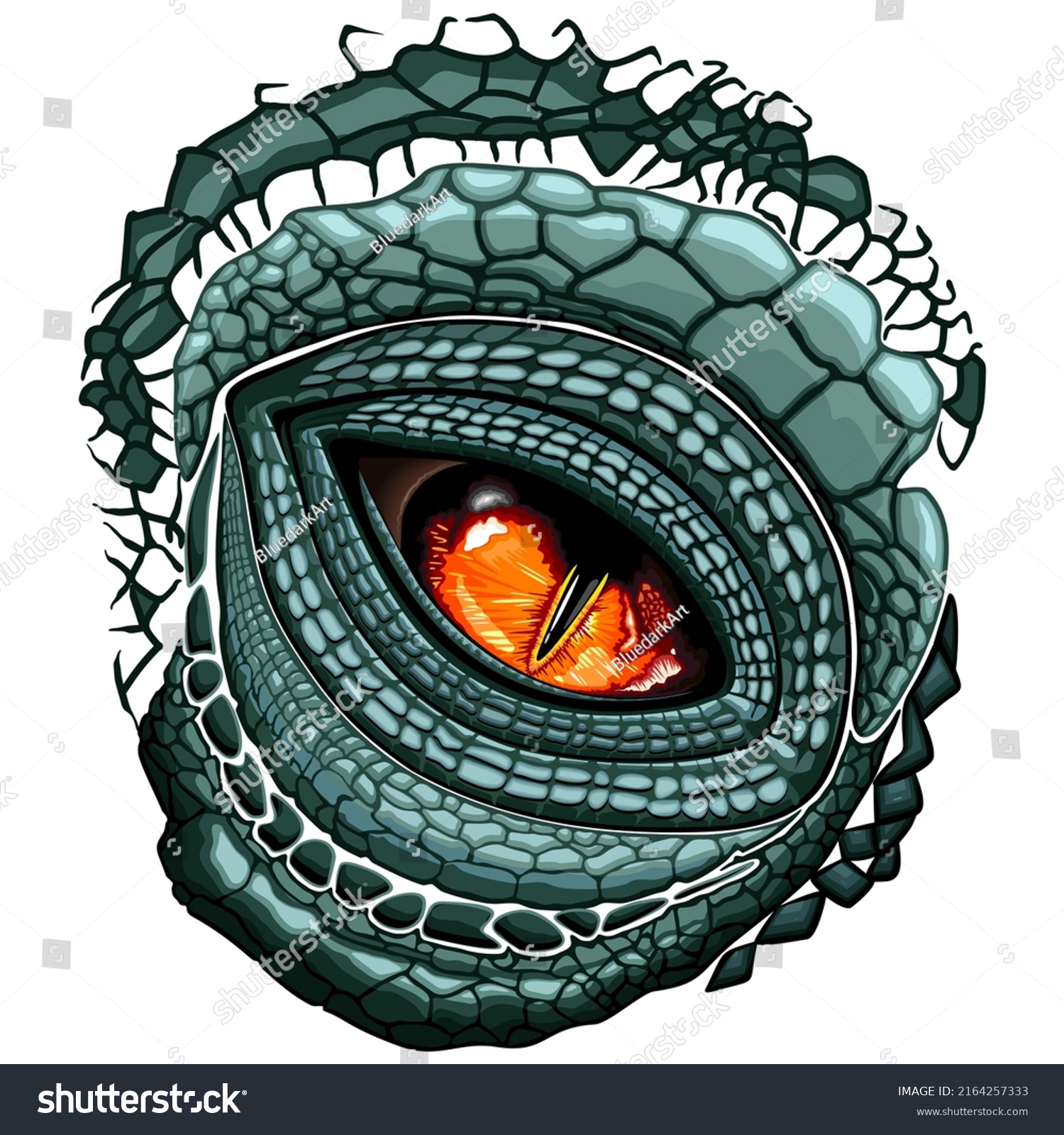 Mesmerizing Creepy Reptile Eye Close Dinosaur Stock Vector (royalty 