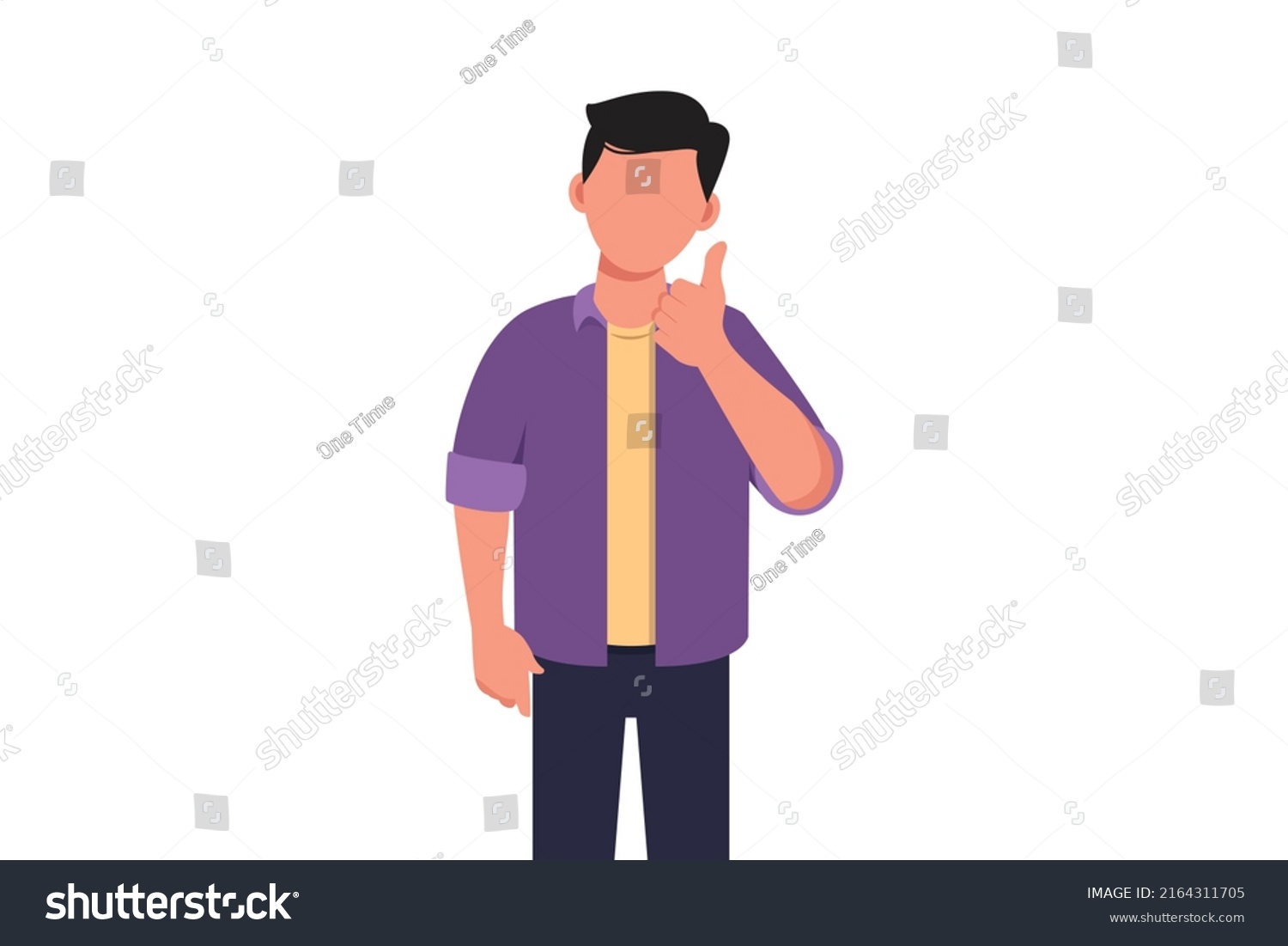 Business Cartoon Flat Style Drawing Confident Stock Vector (Royalty ...