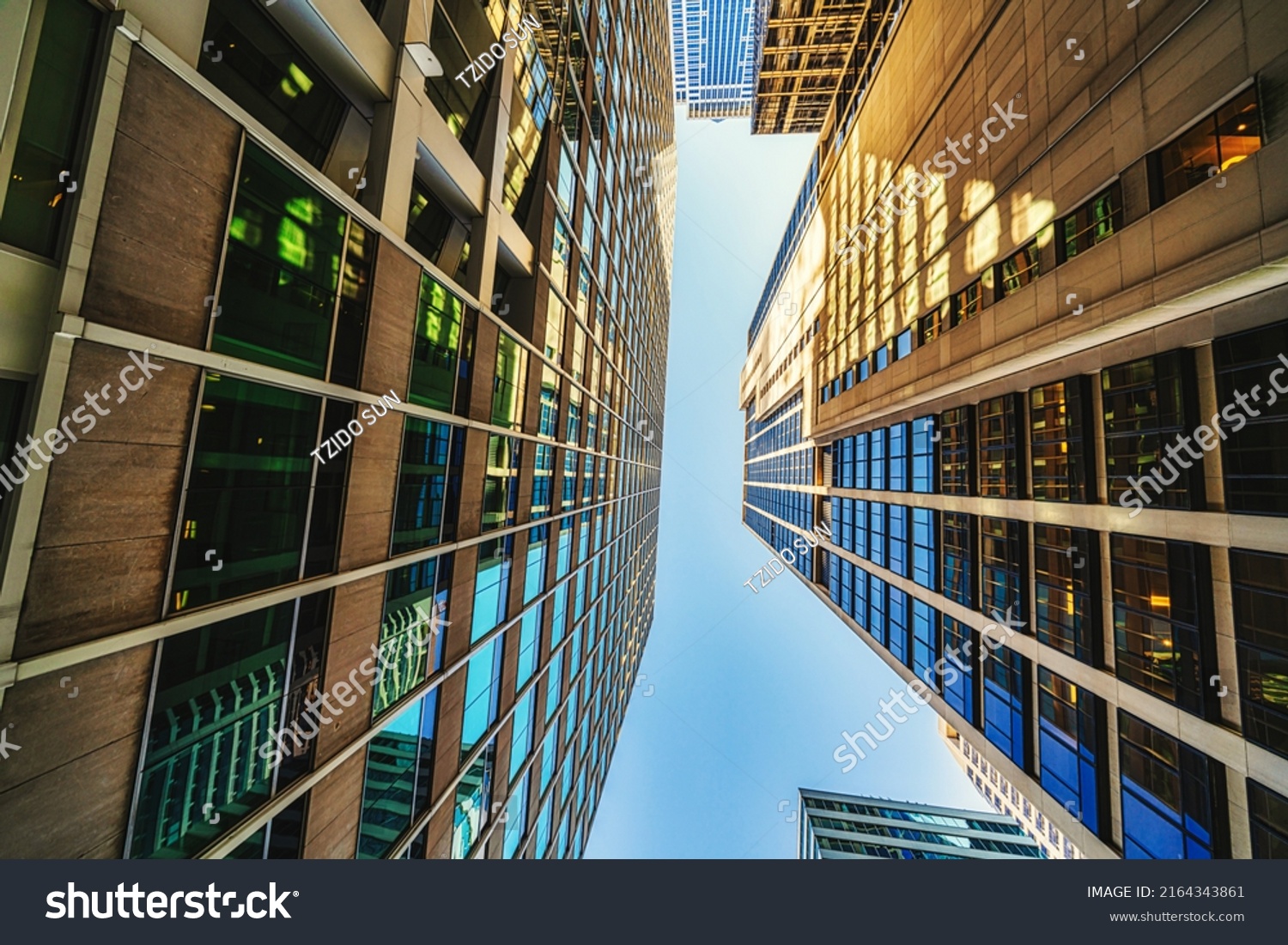 Modern Office Glasses Buildings Cityscape Under Stock Photo 2164343861 ...