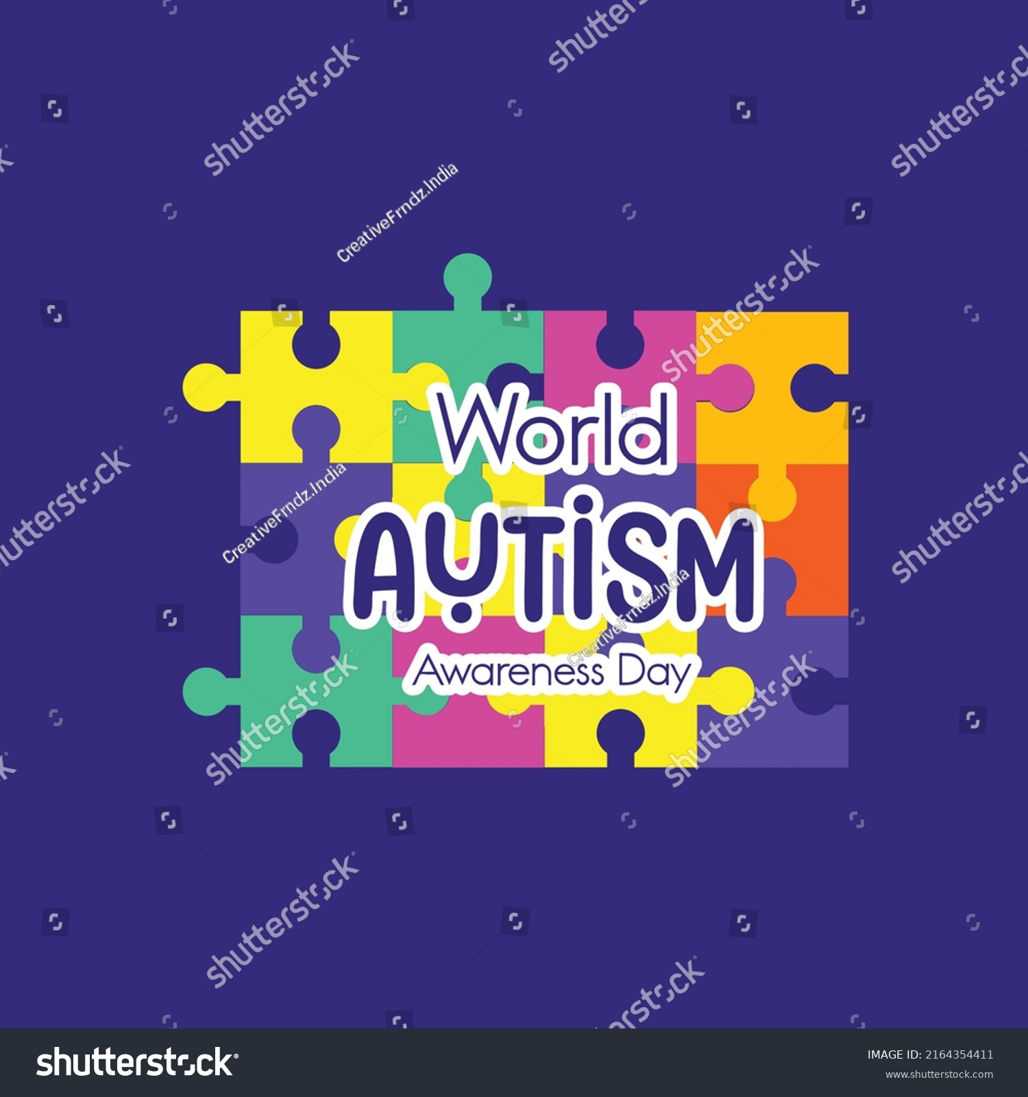 World Autism Awareness Day Banner Design Stock Vector (Royalty Free ...