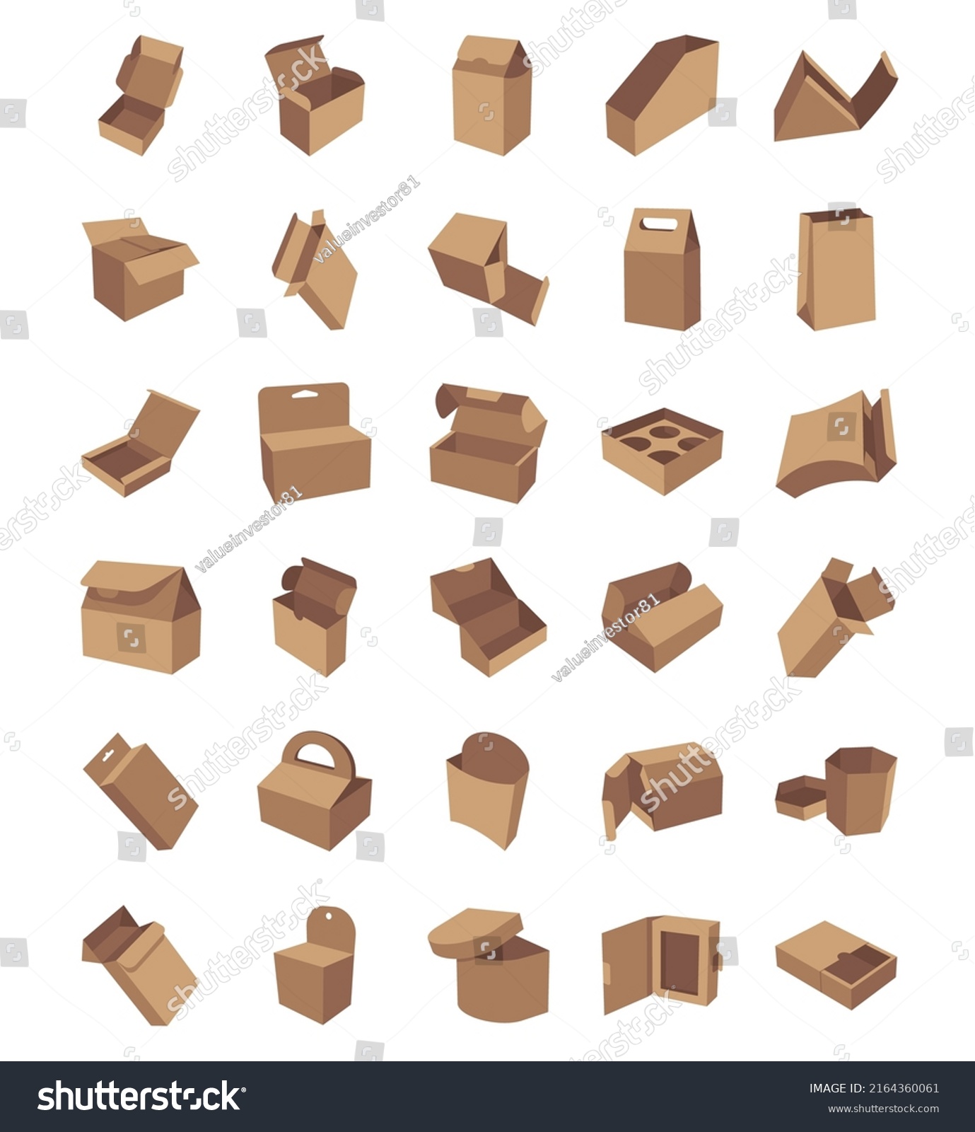 Packaging Box Cartoon Flat Style Stock Vector (Royalty Free) 2164360061