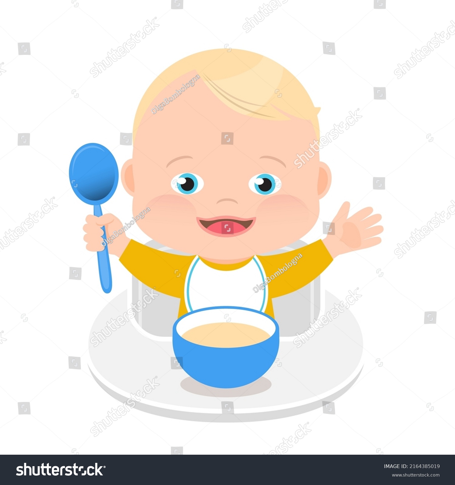 Cute Little Blue Eyes Baby Boy Stock Vector (Royalty Free) 2164385019 ...