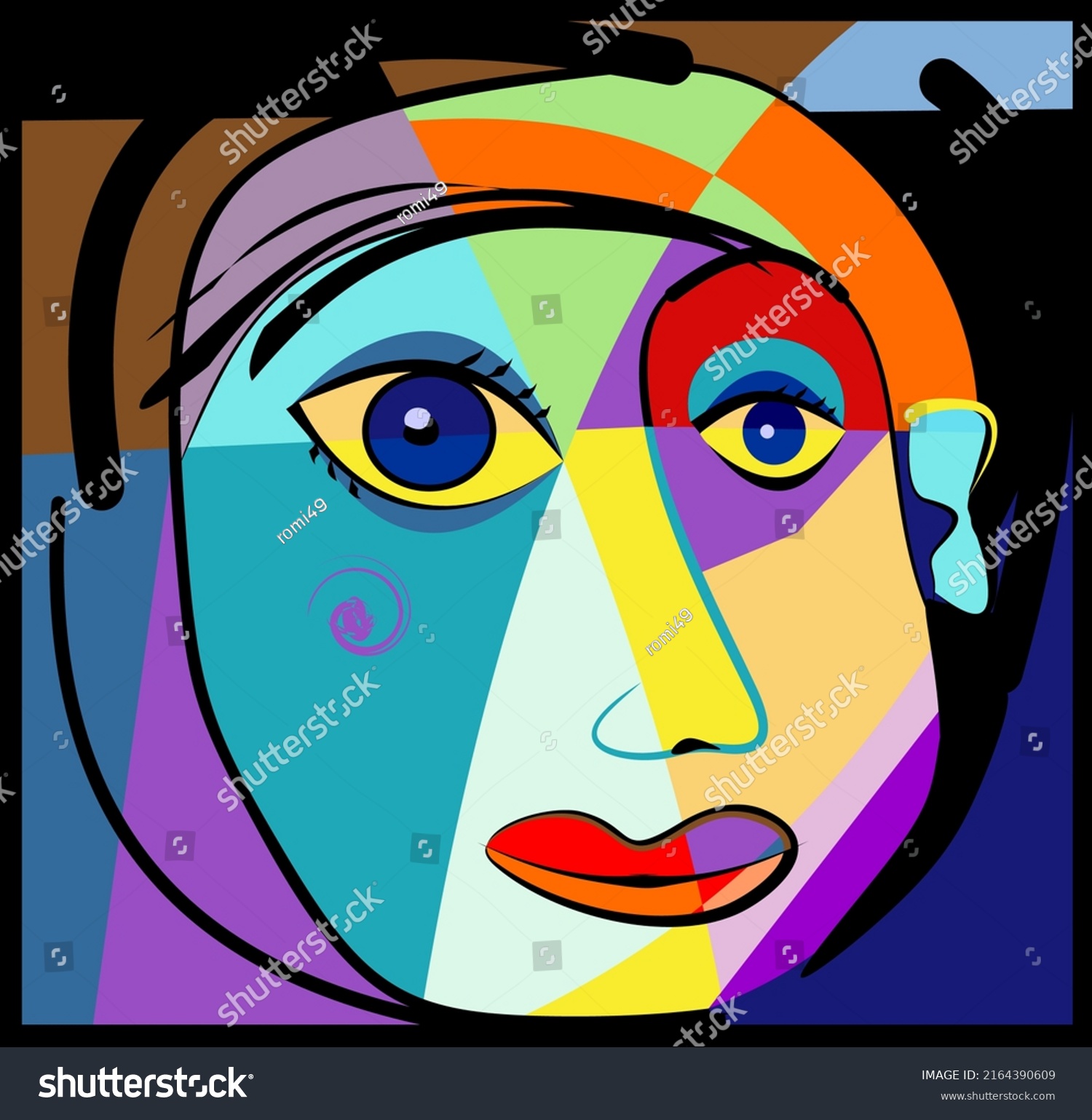 Colorful Abstract Background Cubism Art Style Stock Vector (Royalty ...