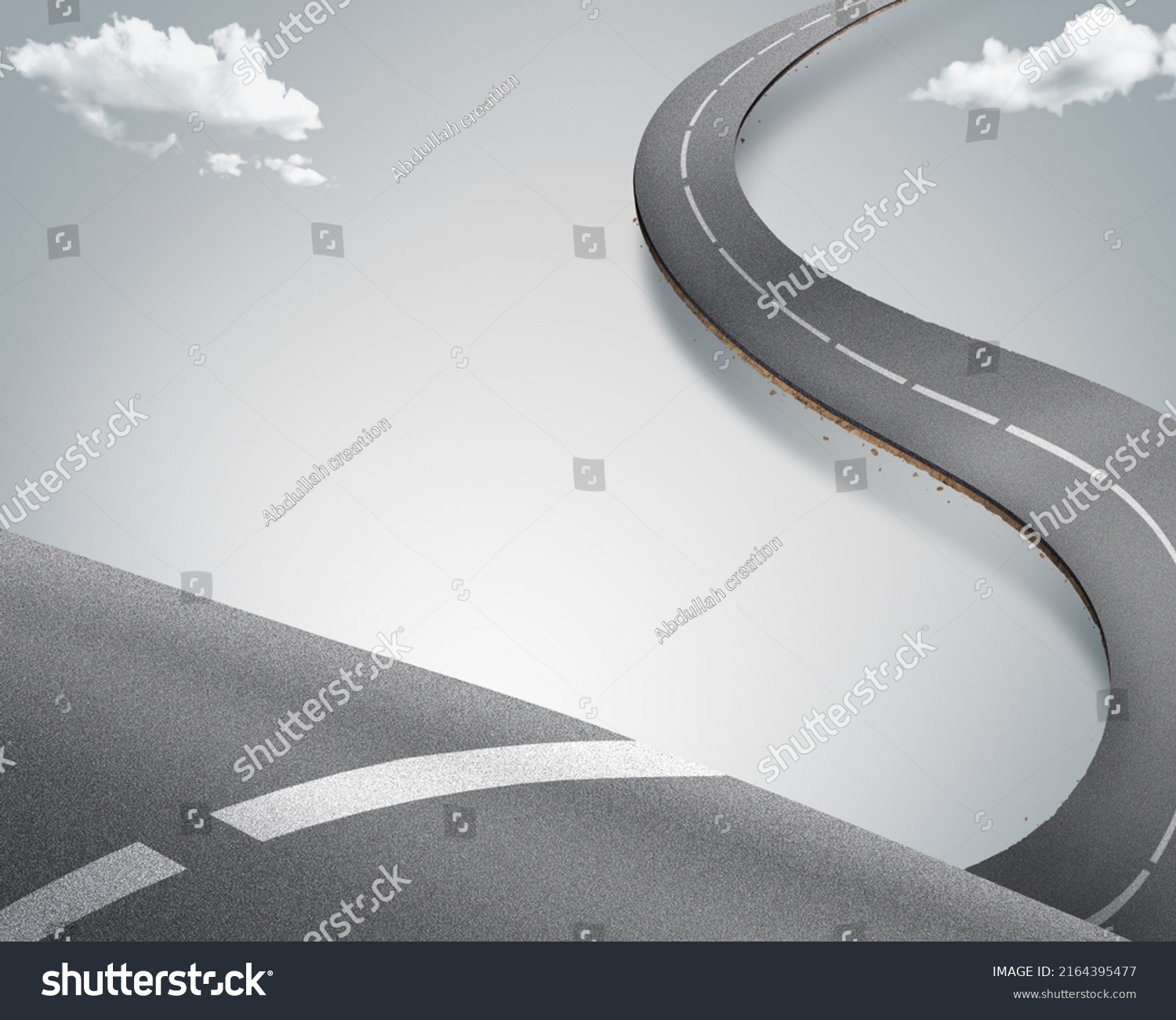 3d Illustration Curve Road Advertisement Illustration Stock ...