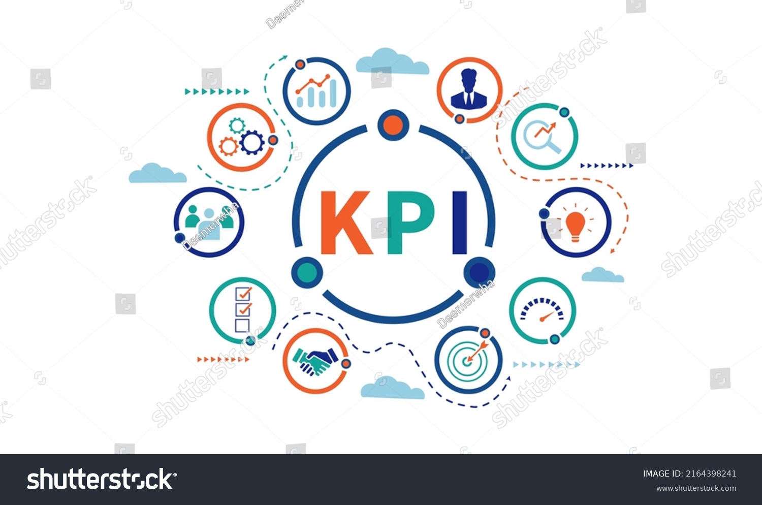 Banner Kpi Concept Icons Key Performance Stock Vector (royalty Free 