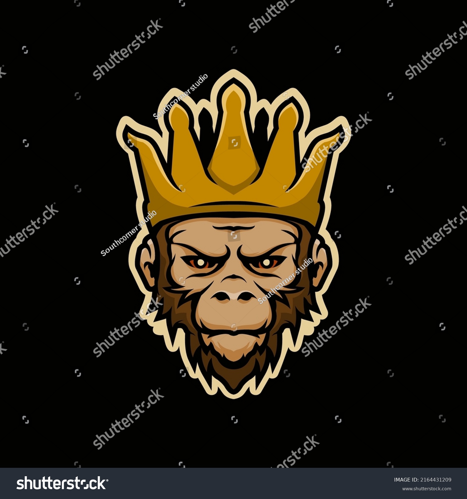 Monkey King Head Cartoon Premium Mascot Stock Vector (Royalty Free ...