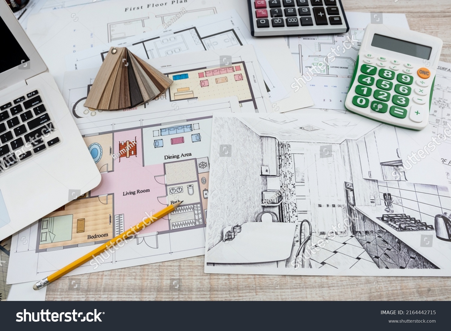 modern house top view drawing