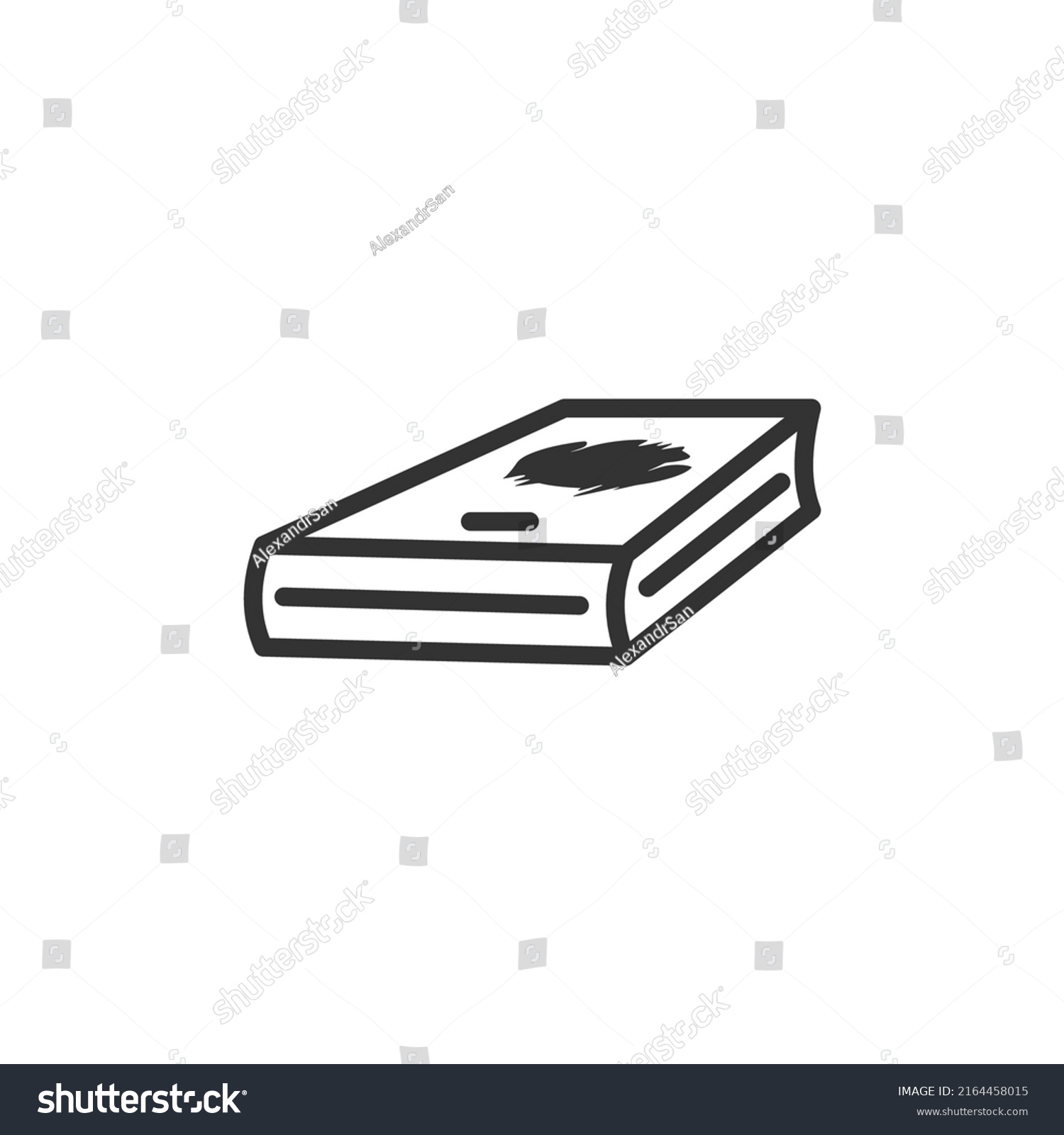 Book Icon Black White Sketchy Drawing Stock Vector (Royalty Free