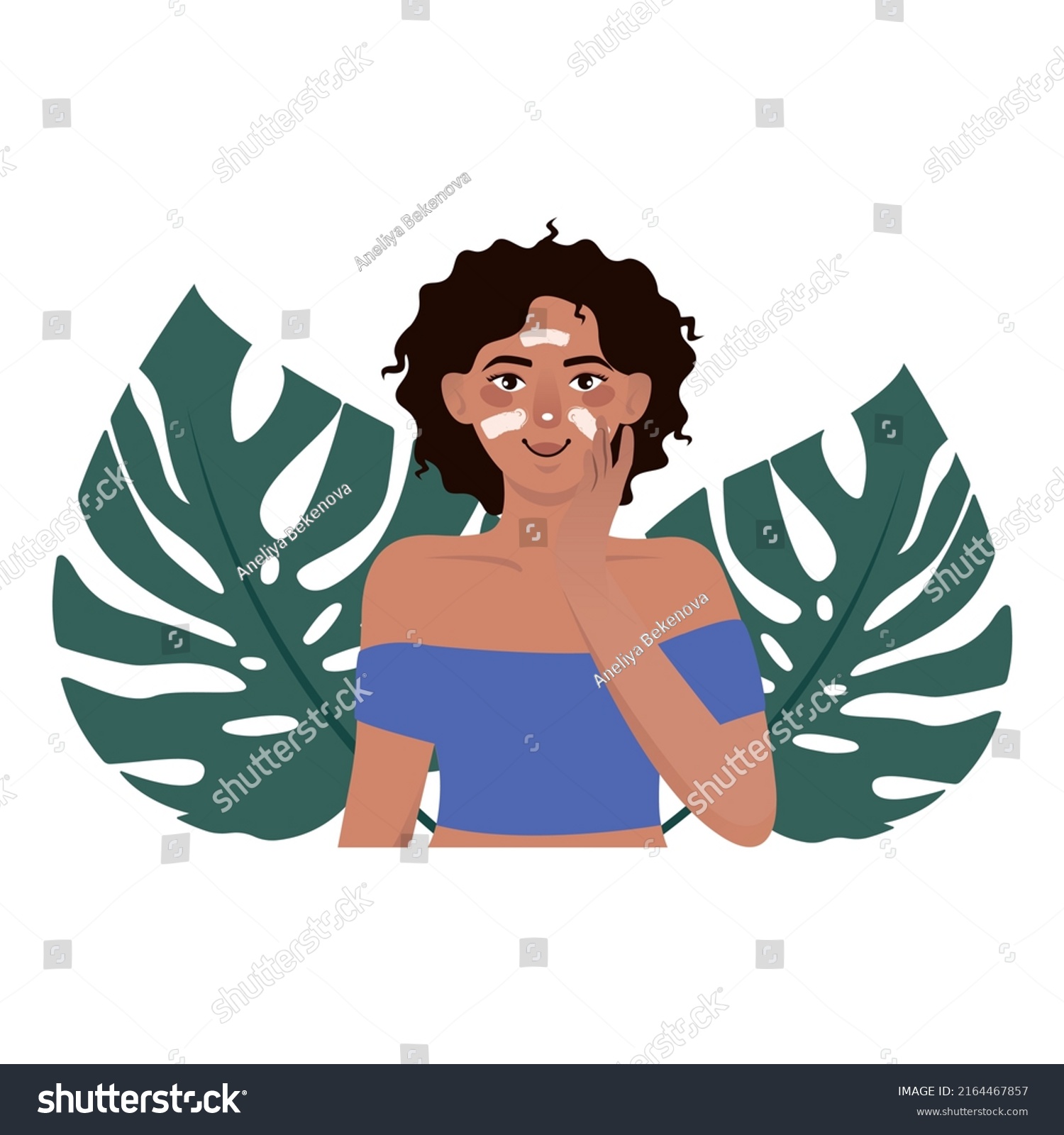 Girl Applying Sunscreen Lotion On Face Stock Vector Royalty Free