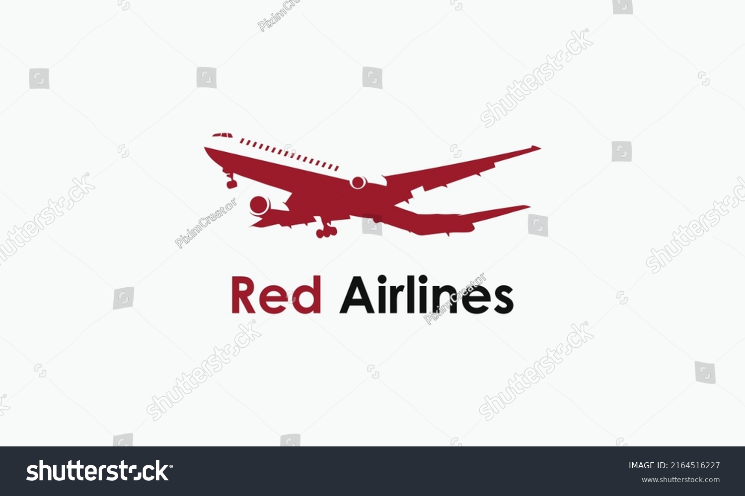 Red Airlines Logo Design Template Vector Stock Vector (Royalty Free