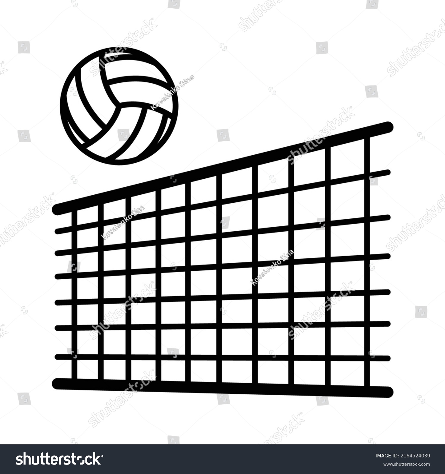 Volleyball Team Game Ball Flying Over Stock Vector (royalty Free 