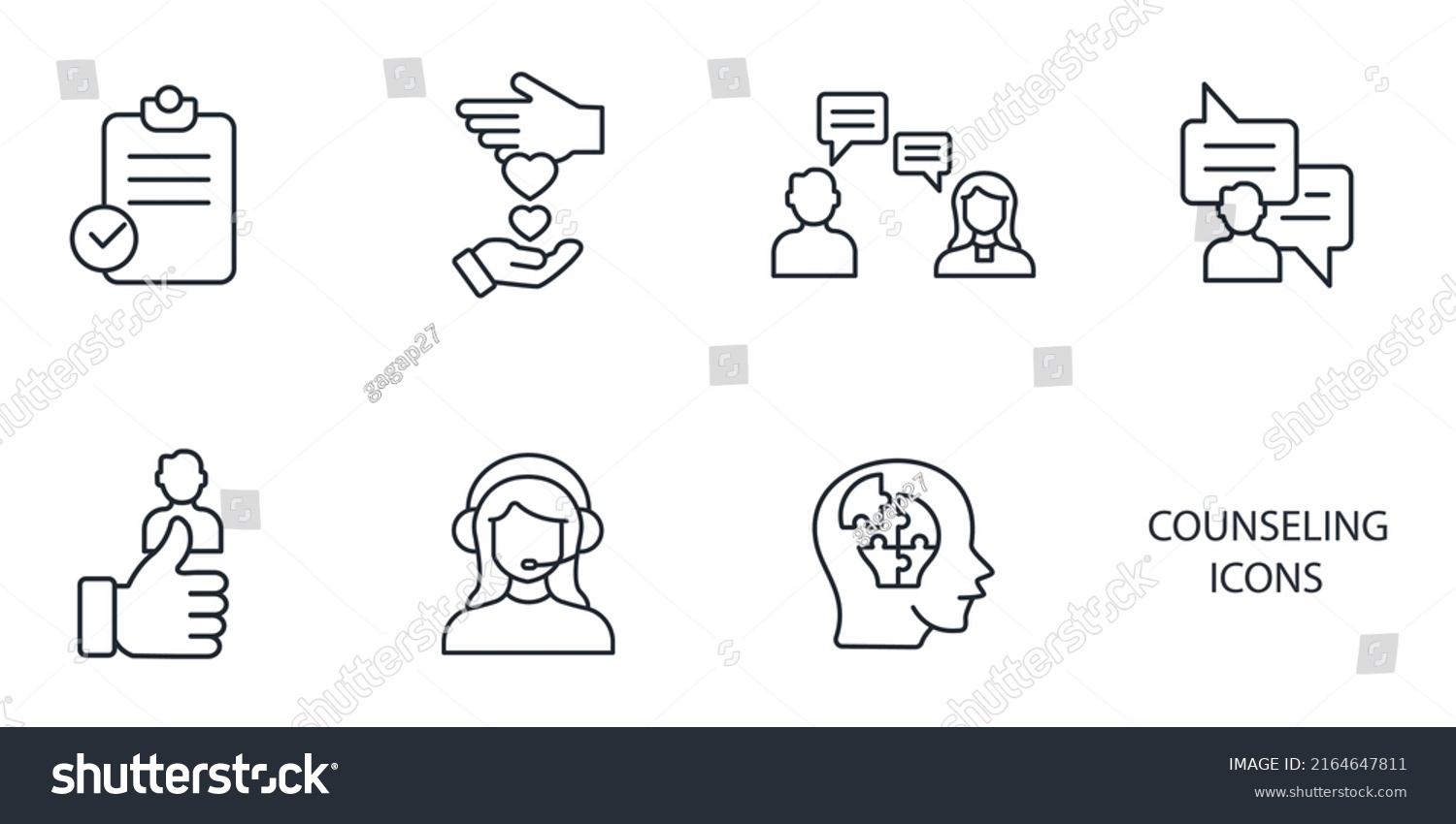 Counseling Icons Set Counseling Pack Symbol Stock Vector (Royalty Free ...