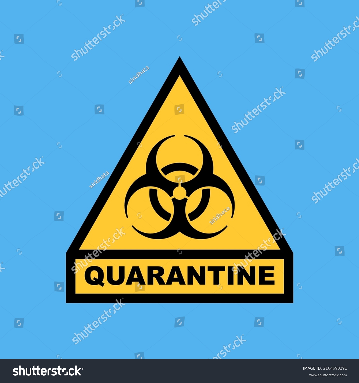 Vector Isolated Quarantine Hazard Sign Stock Vector (Royalty Free ...