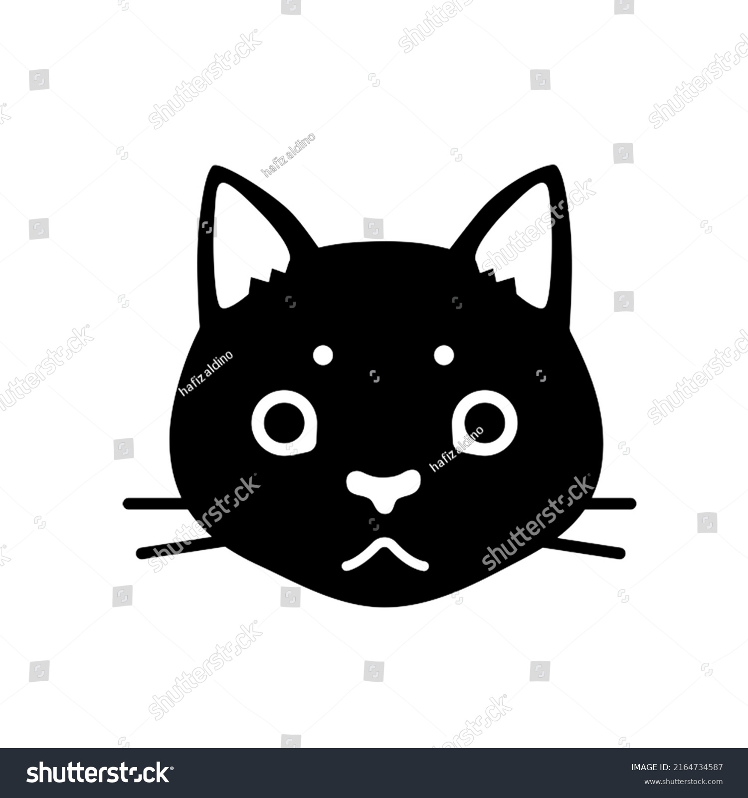 Cat Kitten Black White Icon Silhouette Stock Vector (Royalty Free ...