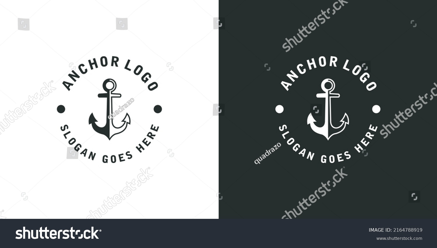 Anchor Nautical Marine Circle Seal Logo Stock Vector (Royalty Free ...