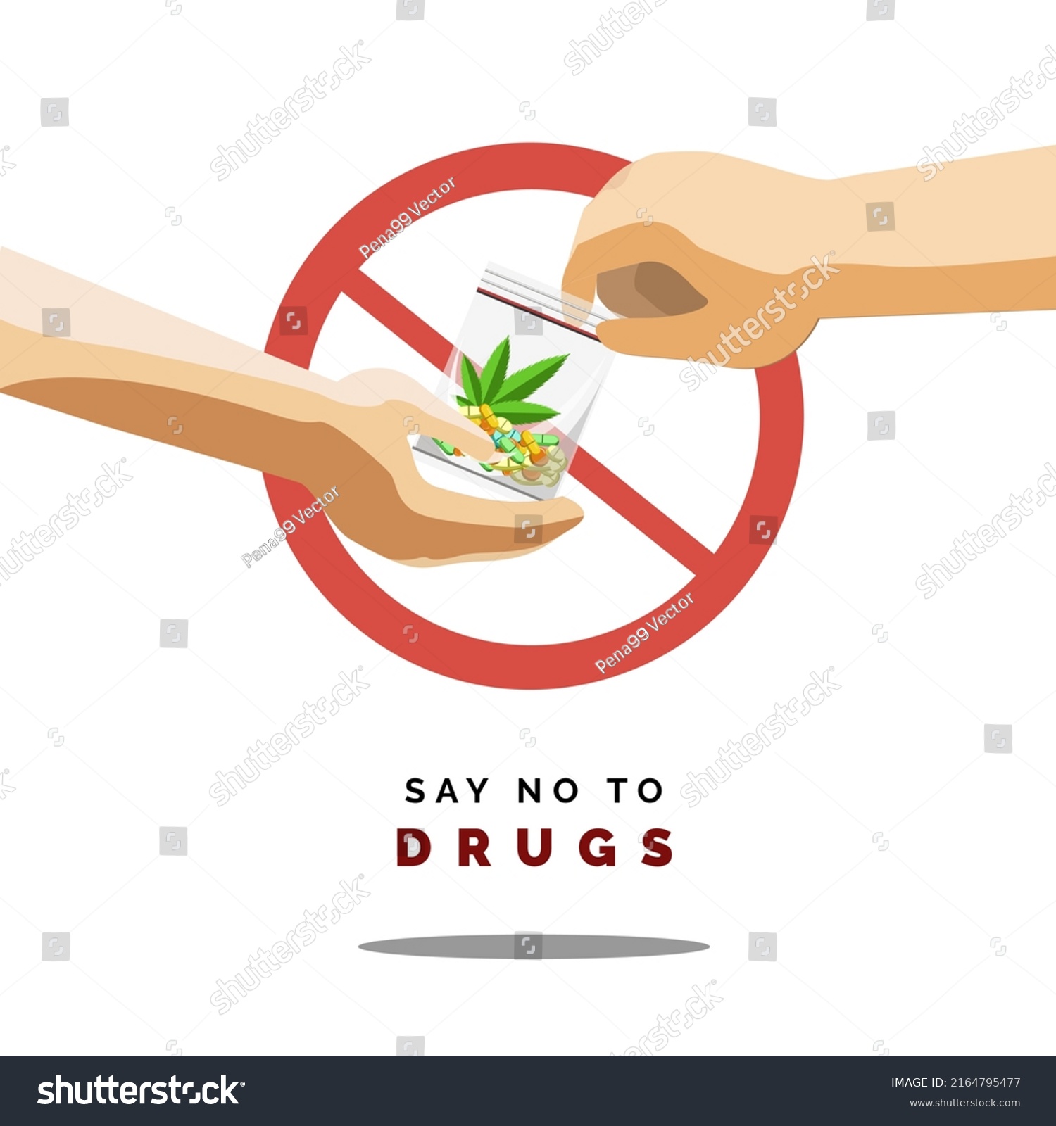 Say No Drugs Vector Illustration Stock Vector (Royalty Free) 2164795477 ...