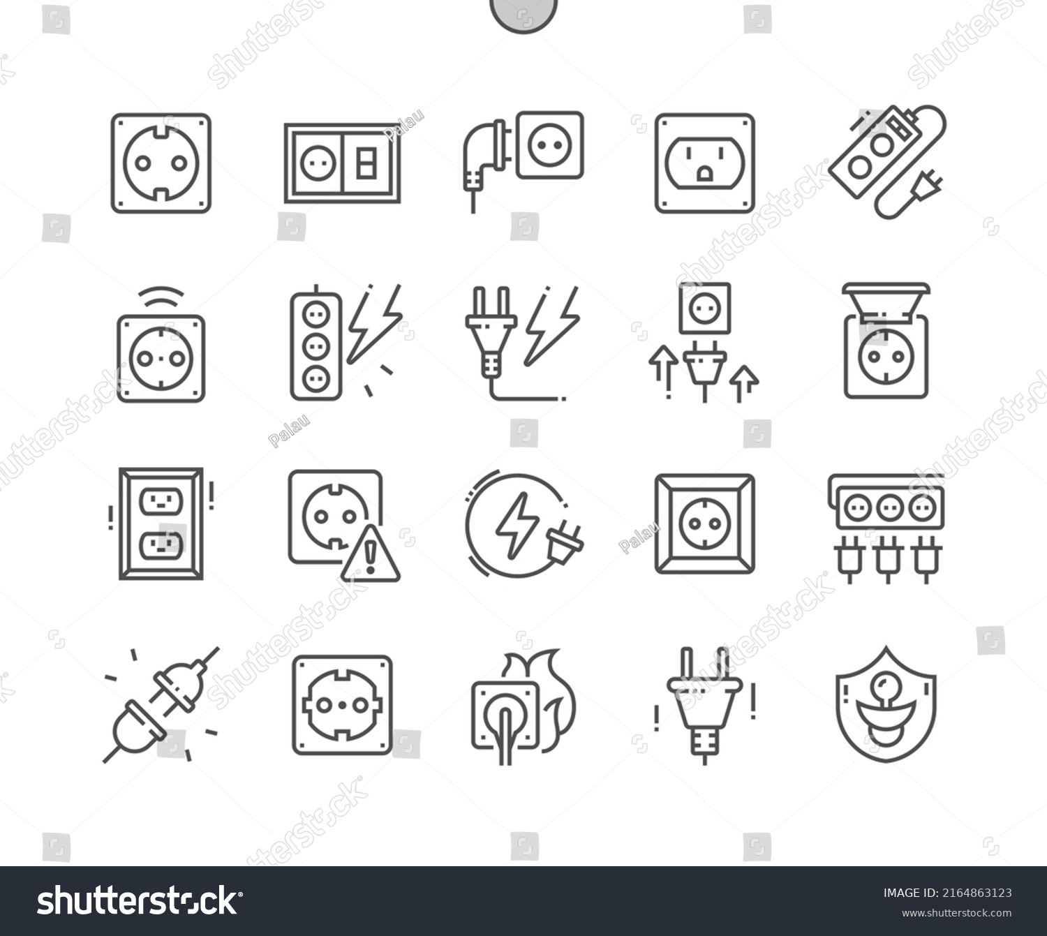 Power Socket Electricity Wires Cables Current Stock Vector (Royalty ...