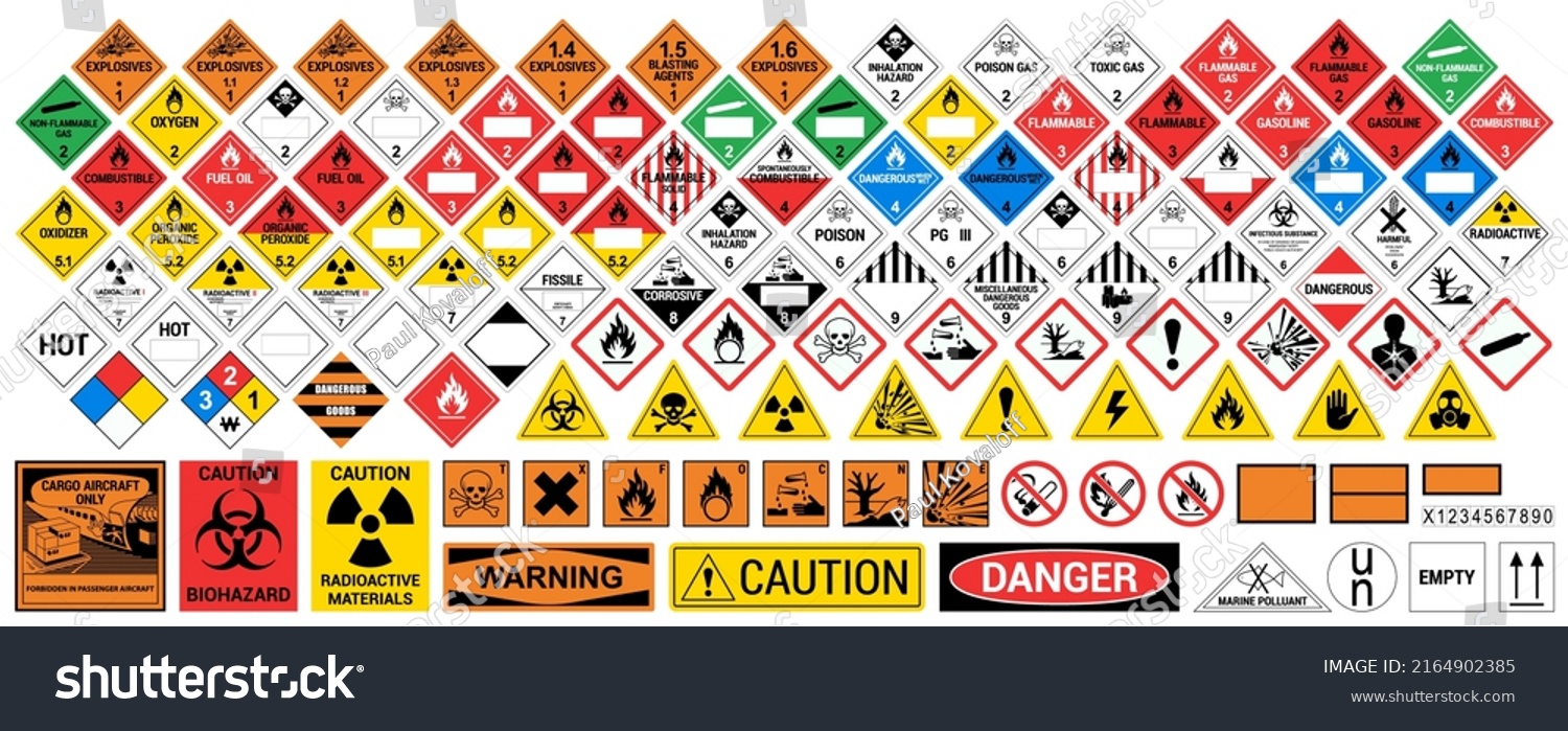 Vector Hazardous Material Signs Globally Harmonized Stock Vector ...