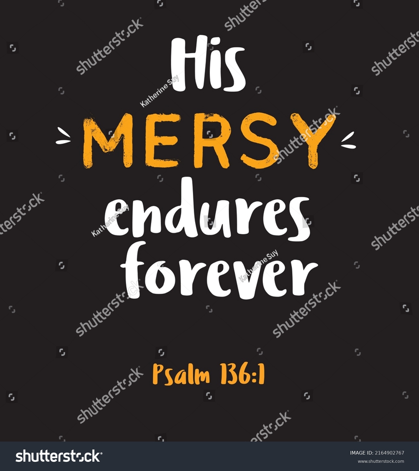 Bible Verse His Mercy Endures Forever Stock Vector (Royalty Free ...