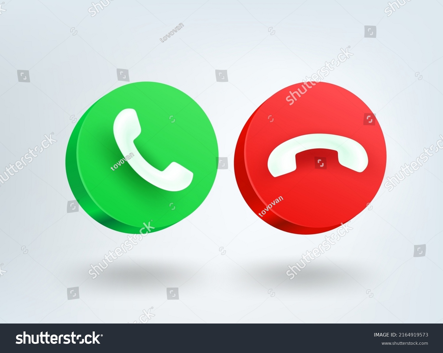 Telephone Call Buttons 3d Vector Mobile Stock Vector (Royalty Free ...