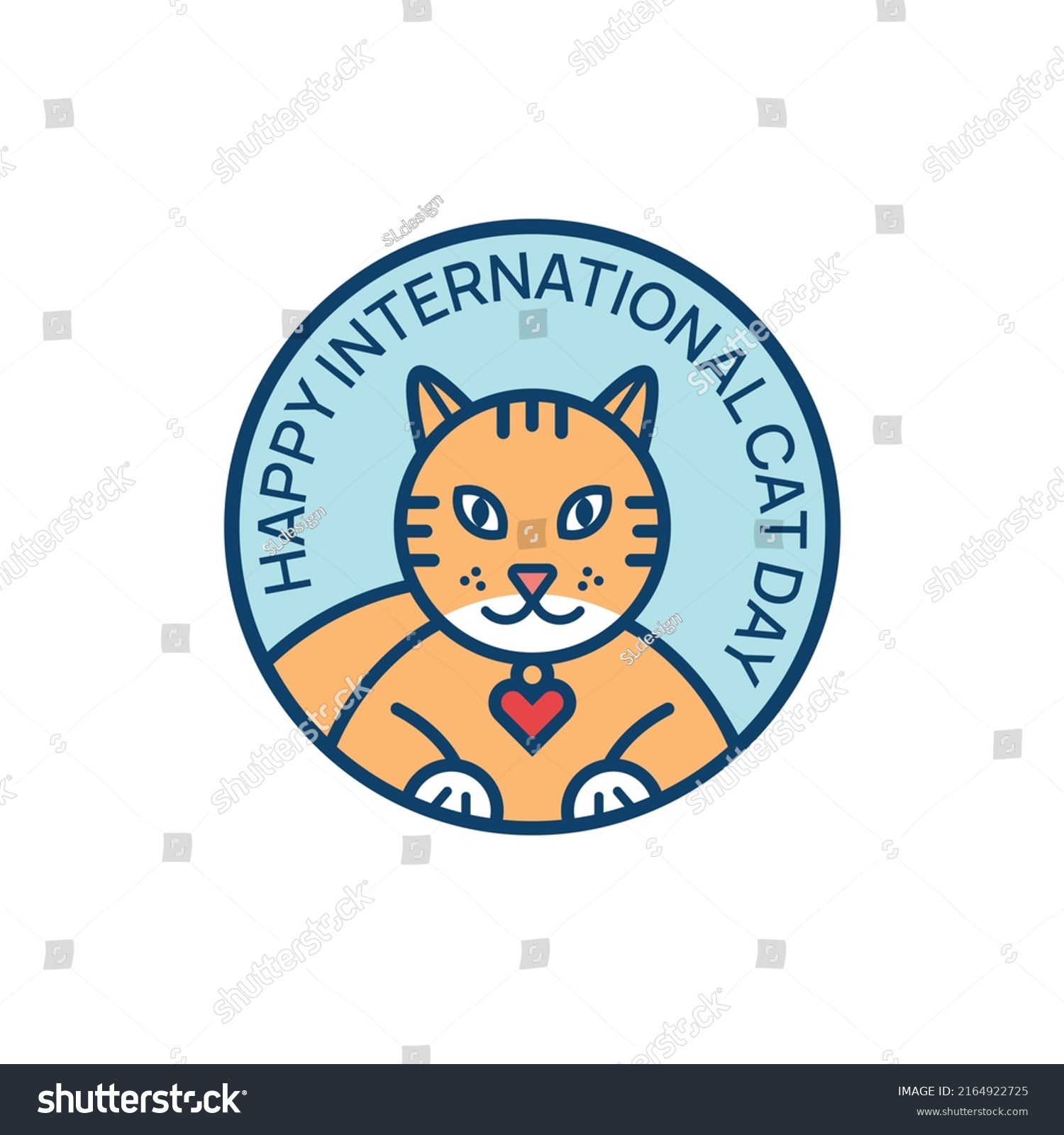 Happy International Cat Day Vector Illustration Stock Vector (Royalty