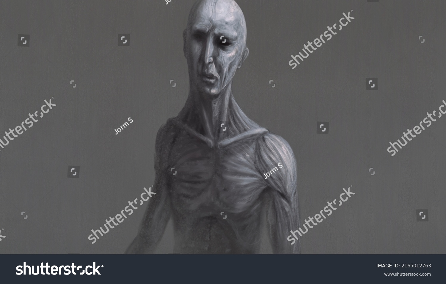 Monster Scary Face 3d Illustration Horror Stock Illustration 2165012763 ...