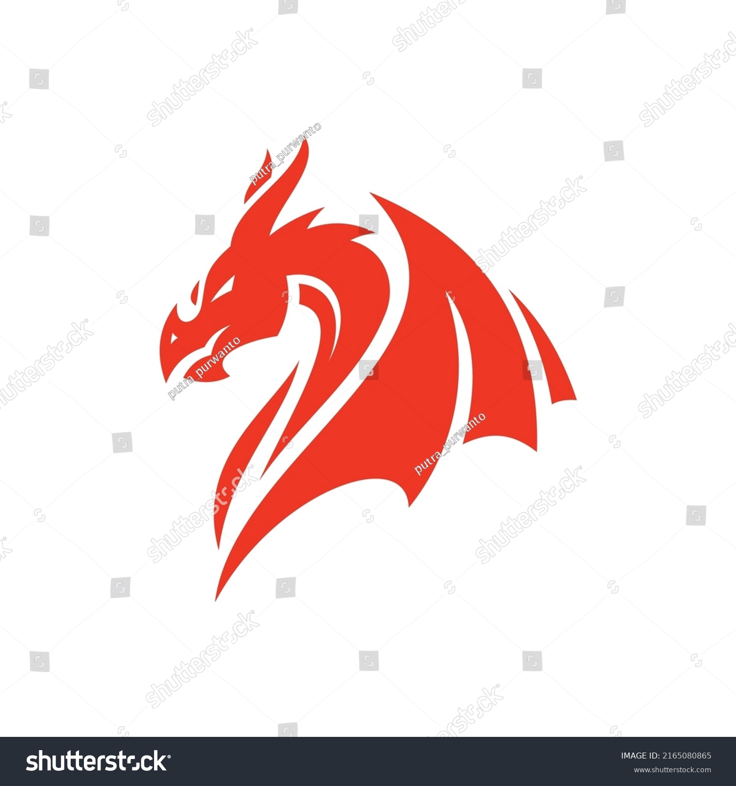 Winged Dragon Silhouette Logo Design Dragon Stock Vector (Royalty Free ...