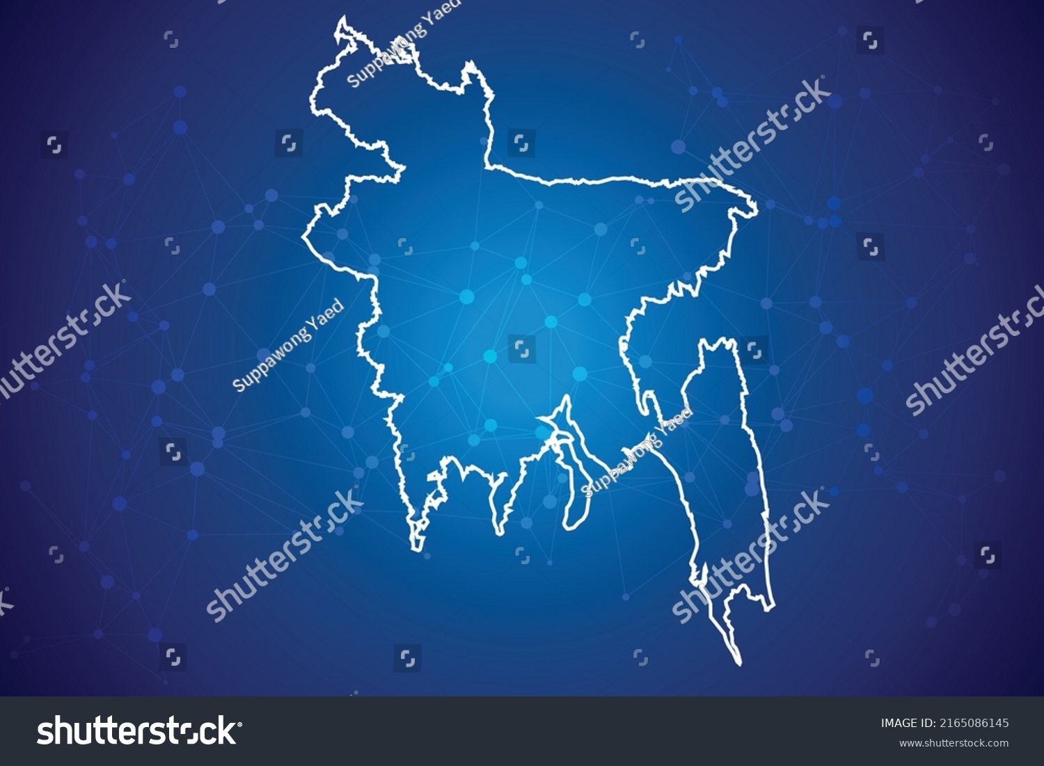 Bangladesh Map Technology Network Connection Background Stock Vector ...