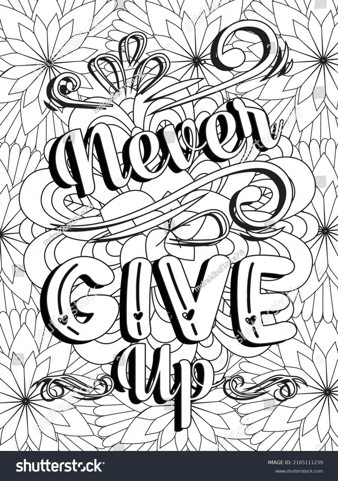 Motivational Quotes Coloring Pages Design Inspirational Stock Vector ...