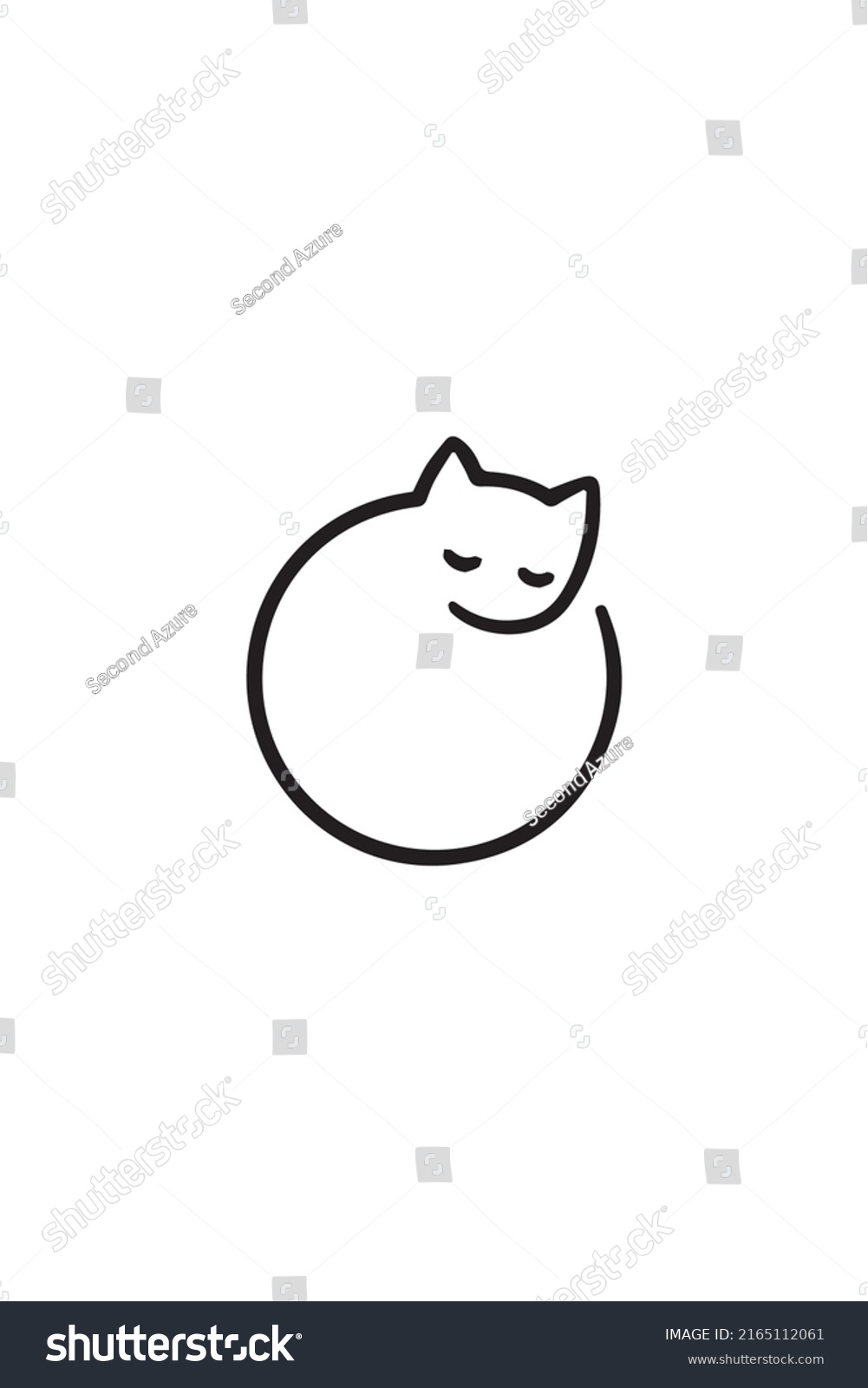 This Sleeping Cat Logo Which Suitable Stock Vector (Royalty Free ...