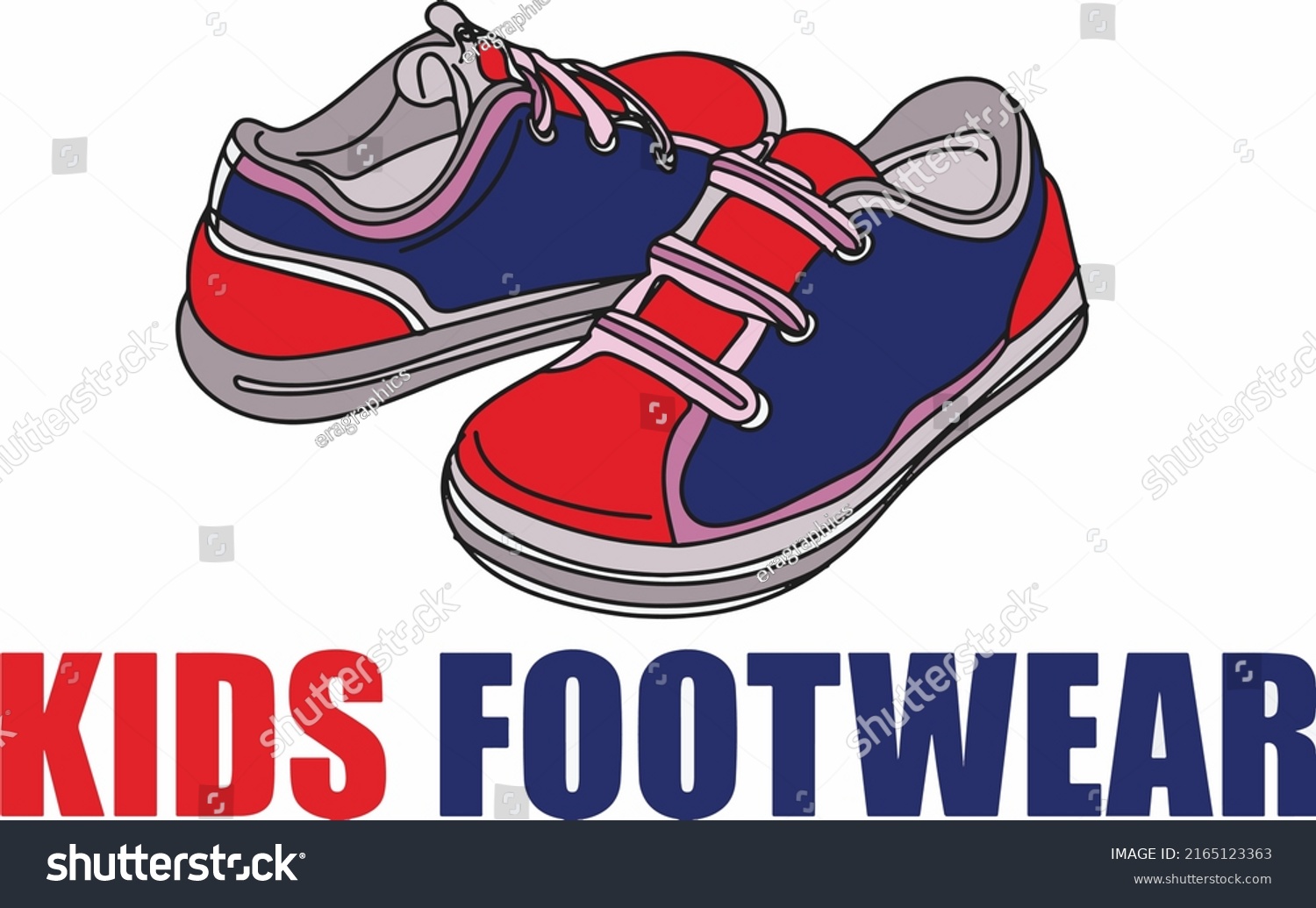 Kids Footwear Logo Child Shoes Vector Stock Vector (Royalty Free ...