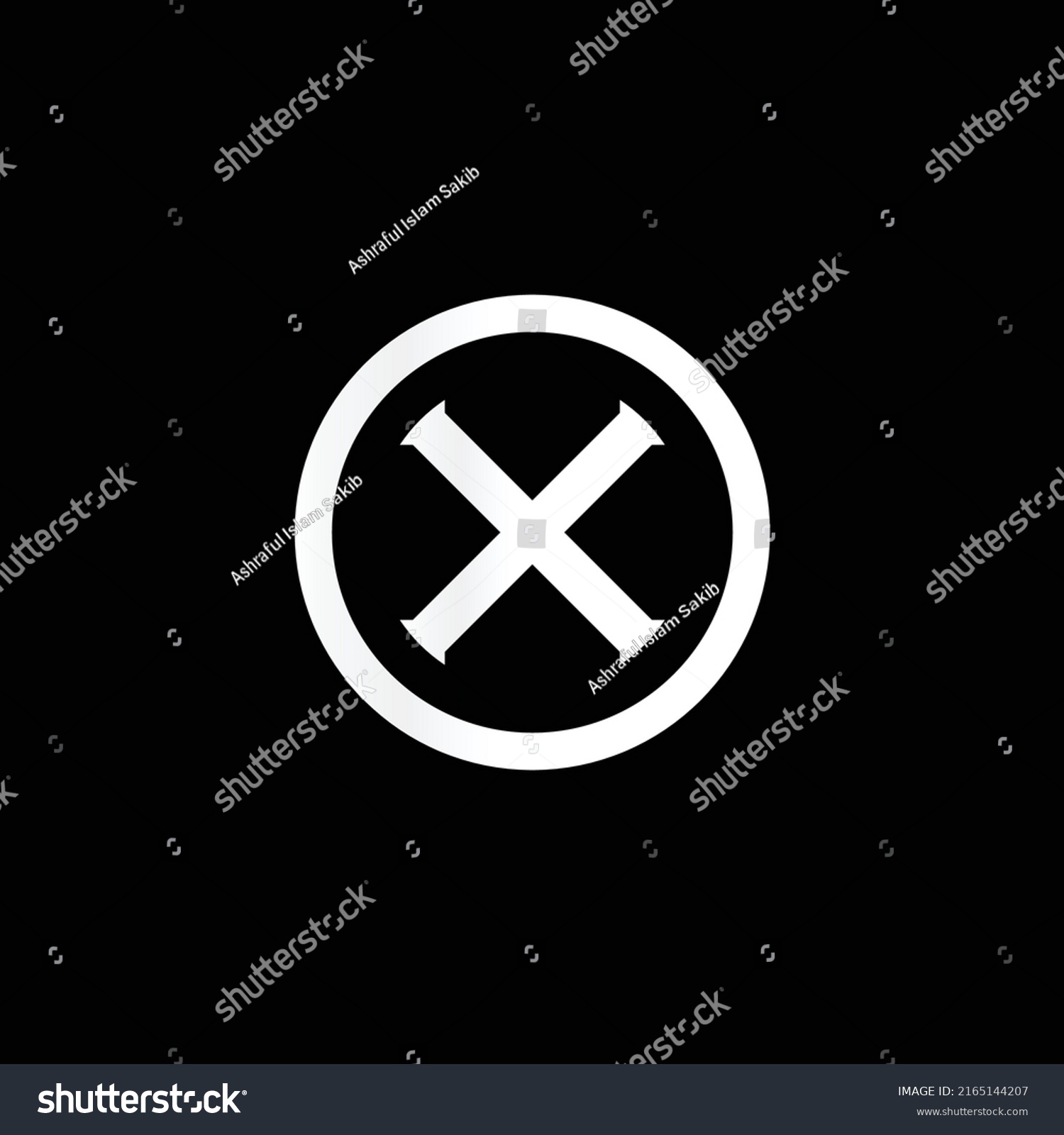 Circle Type X Logo Design Vector Stock Vector (Royalty Free) 2165144207 ...