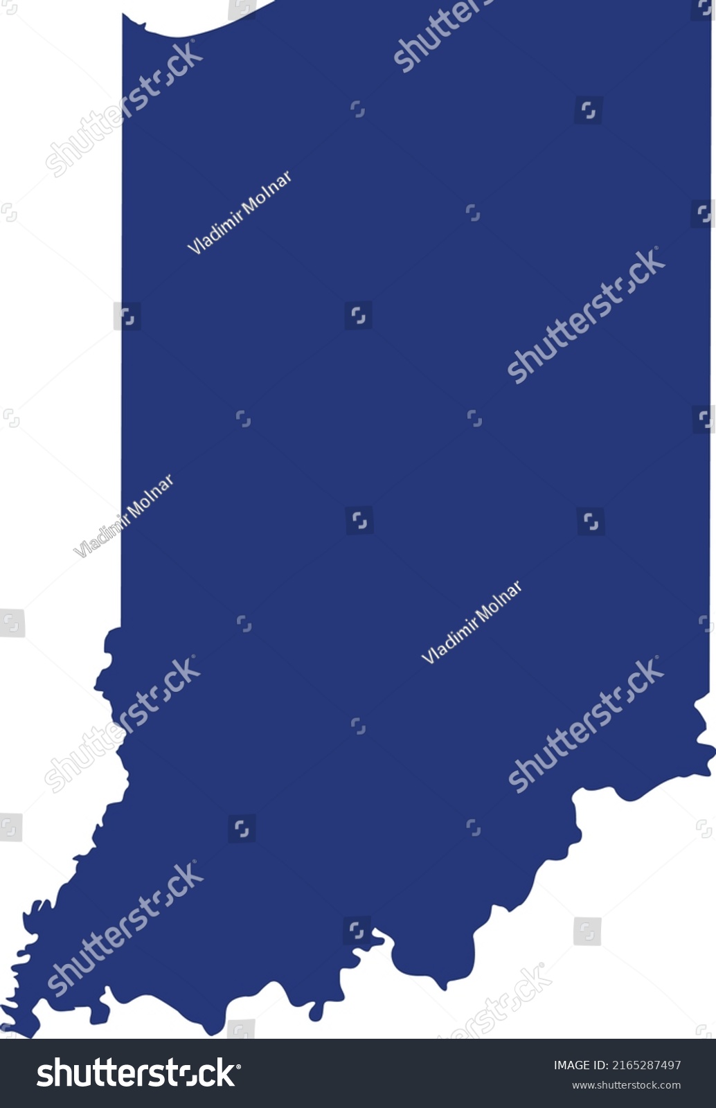 Vector Illustration Indiana Map Stock Vector (Royalty Free) 2165287497 ...