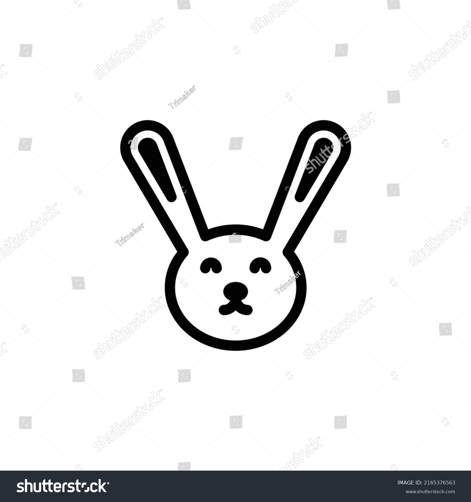 Rabbit Icon Line Art Style Design Stock Vector (Royalty Free ...