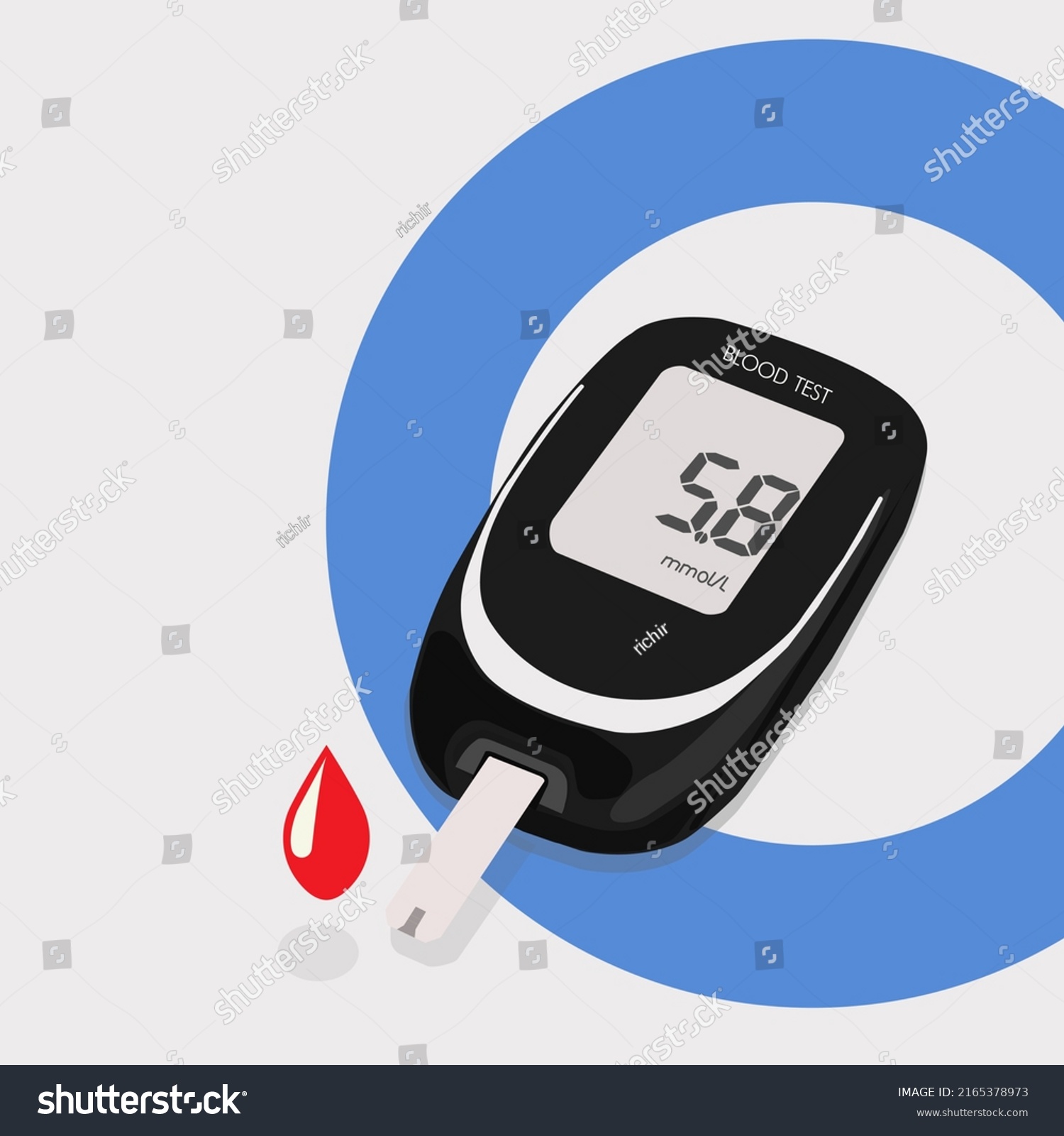 Blood Glucose Meter Vector Drawing Concept Stock Vector (Royalty Free ...