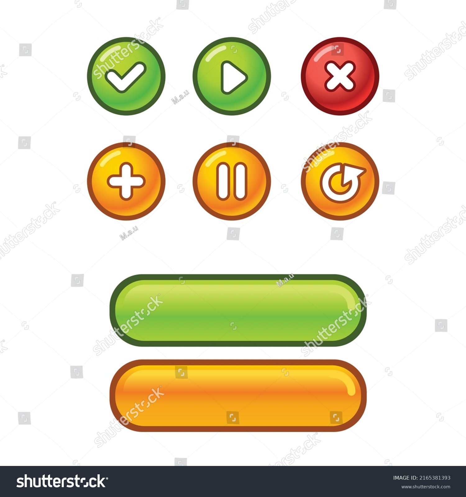 Game Ui Set Buttons Gui Design Stock Vector (Royalty Free) 2165381393 ...