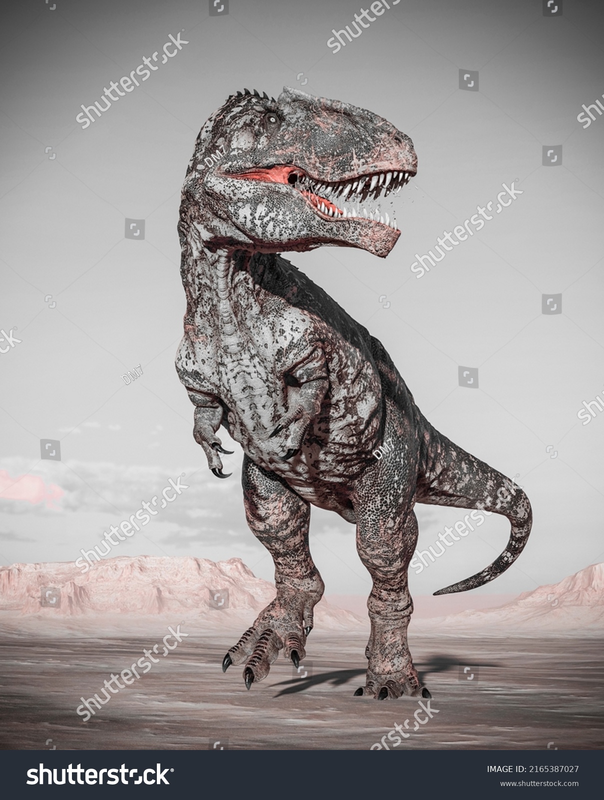 Giganotosaurus Standing On Sunset Desert 3d Stock Illustration 2165387027 Shutterstock 4795