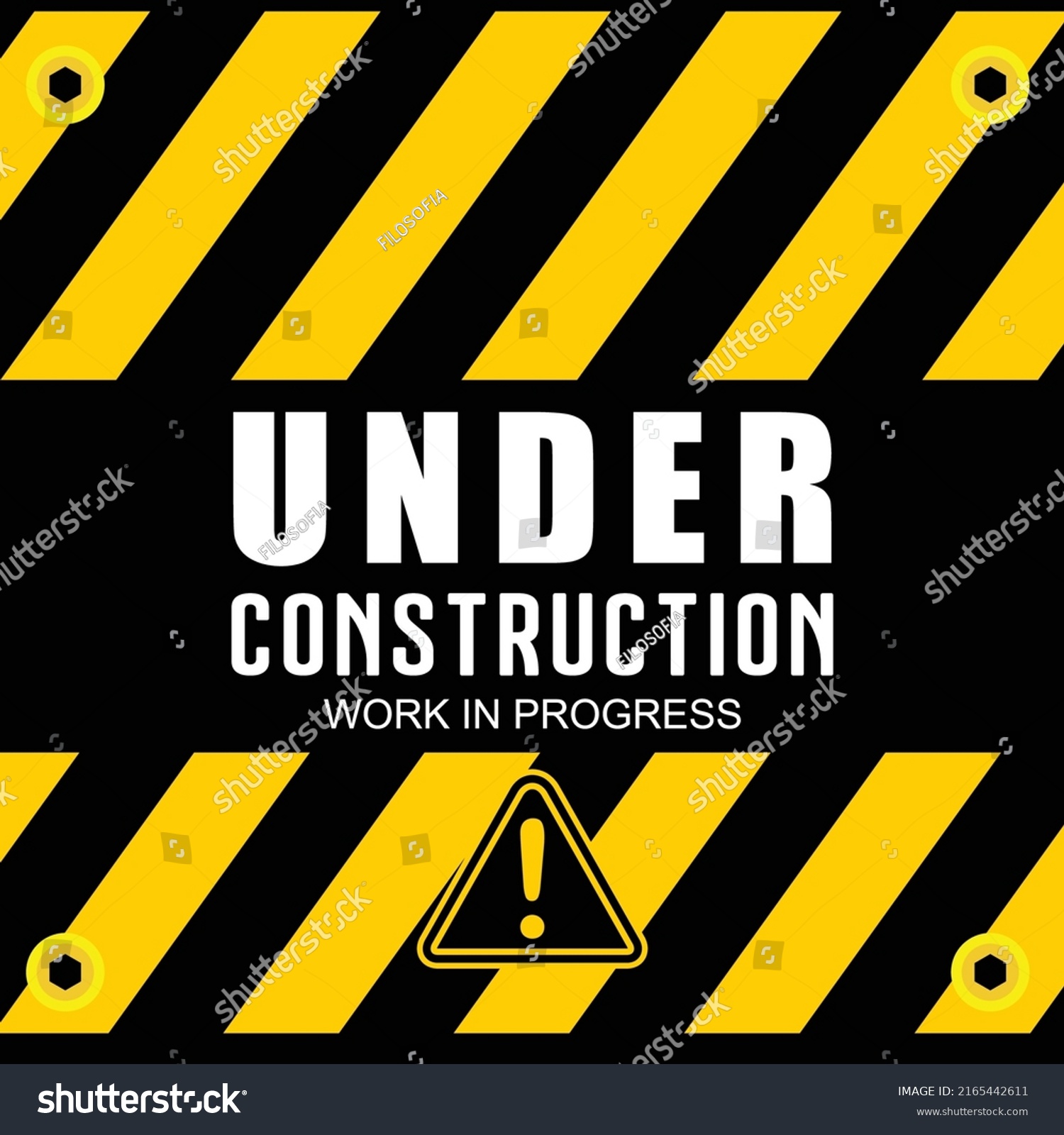 Under Construction Sign Sticker Vector Stock Vector (Royalty Free ...