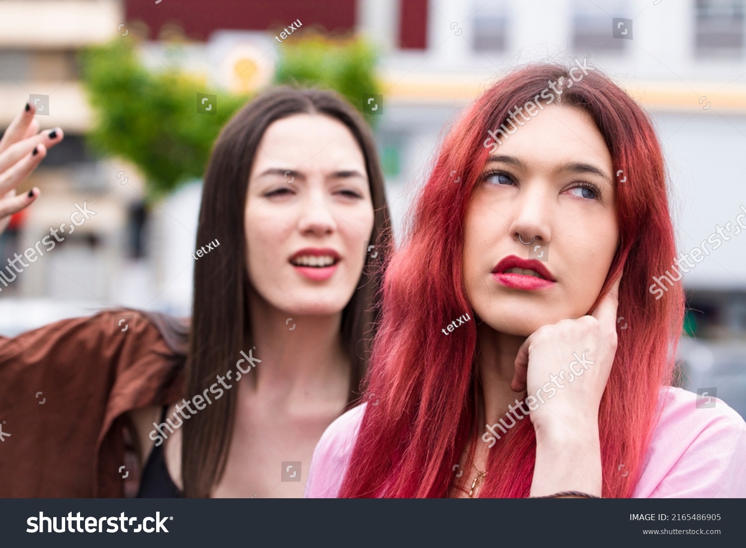 Angry Young Women Arguing Street Stock Photo 2165486905 | Shutterstock