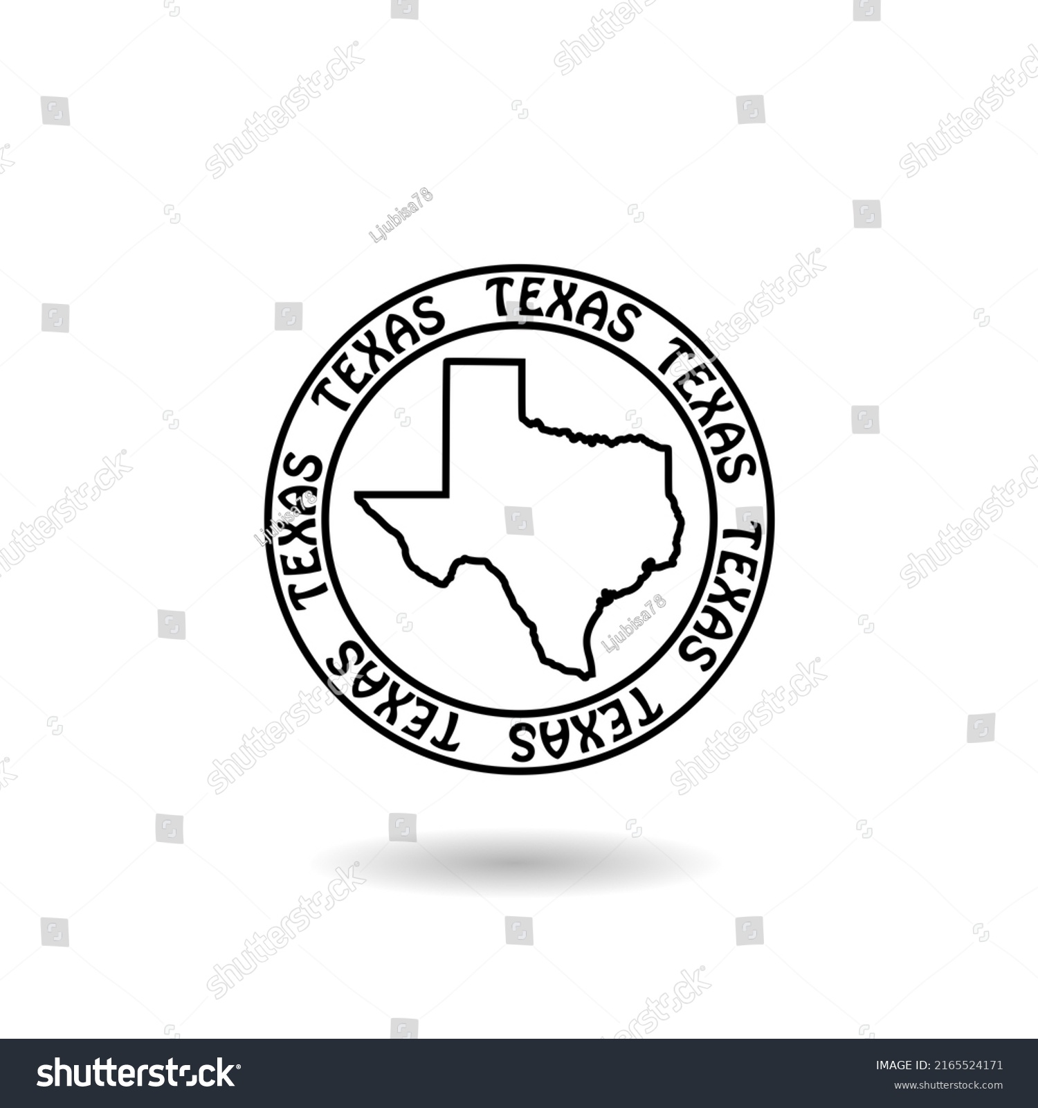 Texas Map Logo Shadow Stock Illustration 2165524171 | Shutterstock