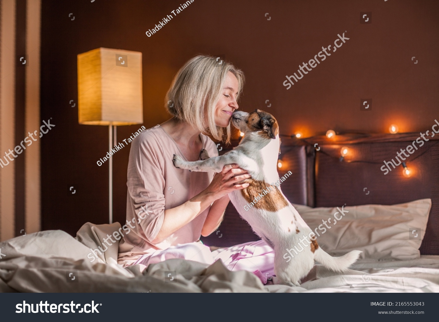 Beautiful Middle Aged Woman Waking Her库存照片2165553043 Shutterstock